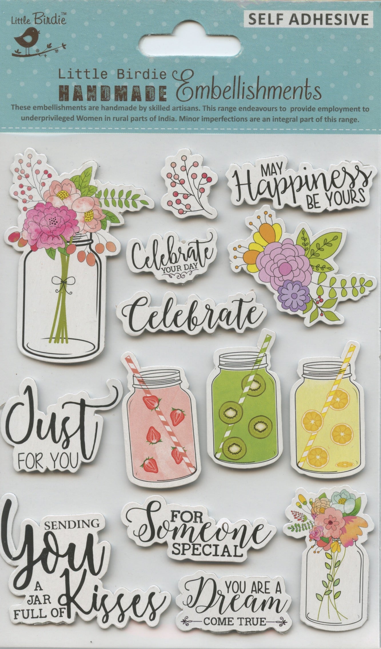 Little Birdie Embellishments - Self Adhesive - Special Celebration 13pc