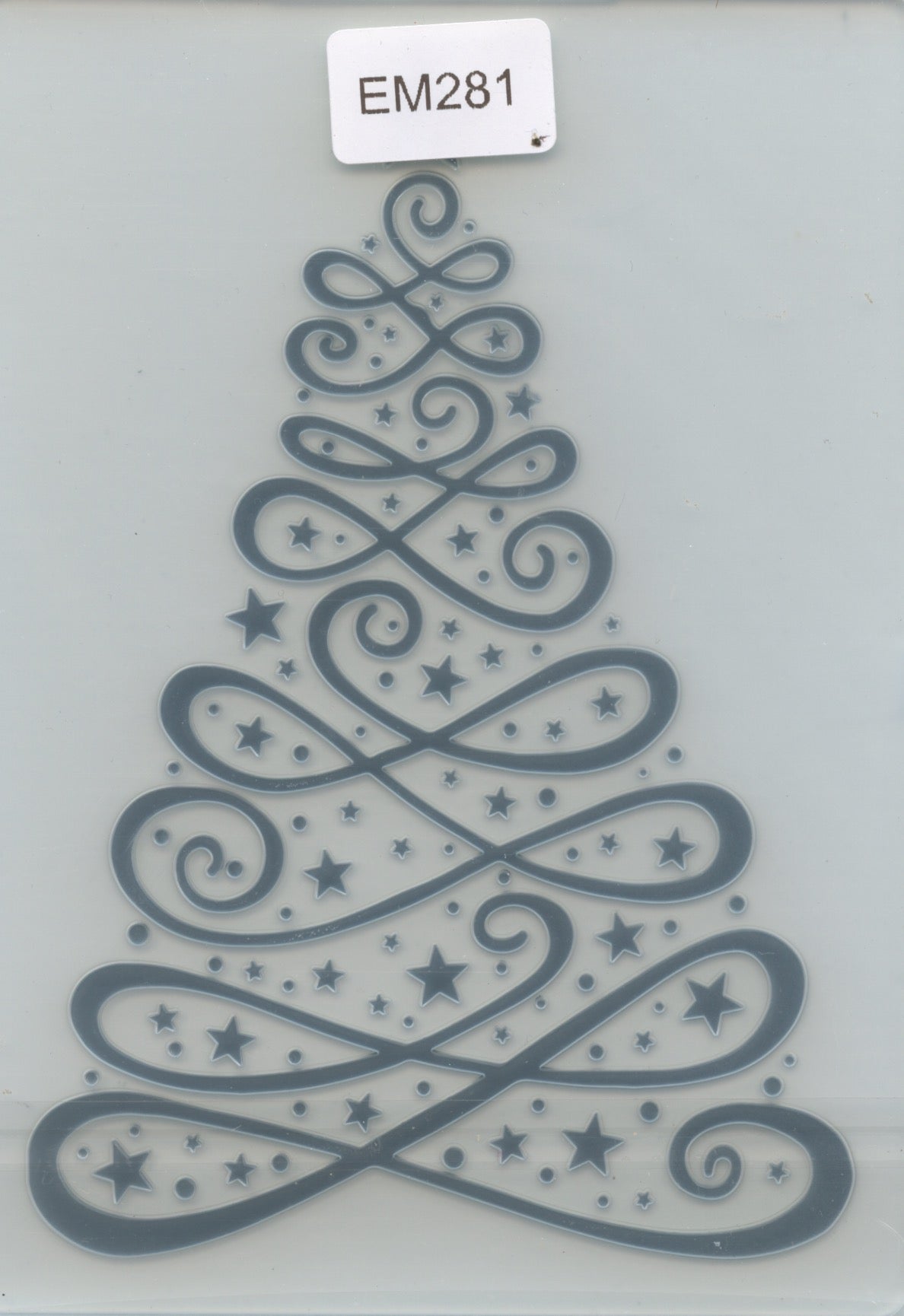 Embossing Folder - Christmas Tree Swirls/Stars - One Folder