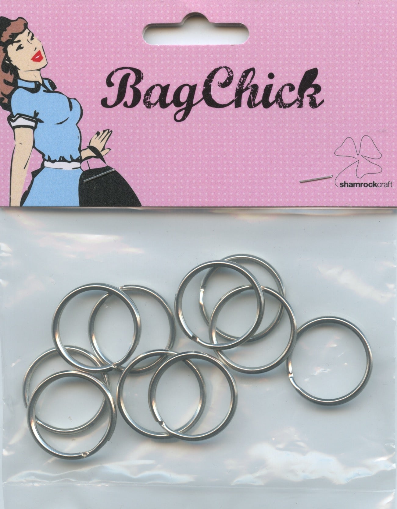 Silver Split Rings - 20mm - 10 pack