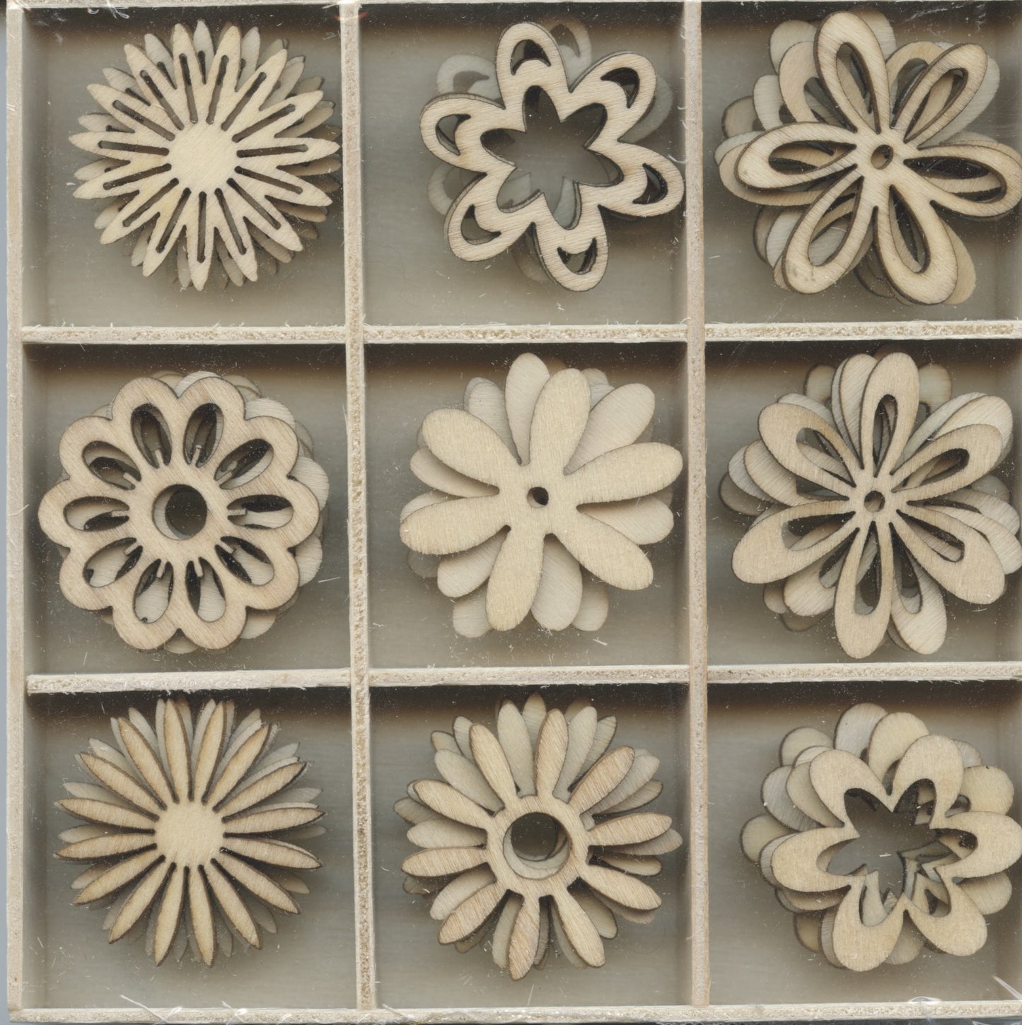Wooden Embellishments - Floral - 45 pack