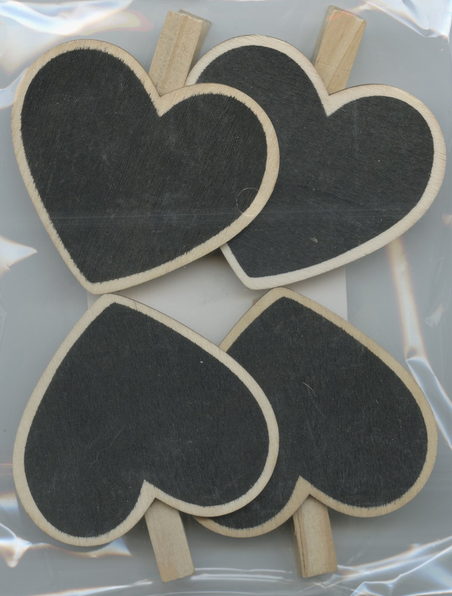 Chalkboard Peg - Heart Shape - 5.5 x 4.5cm - 4 pk
