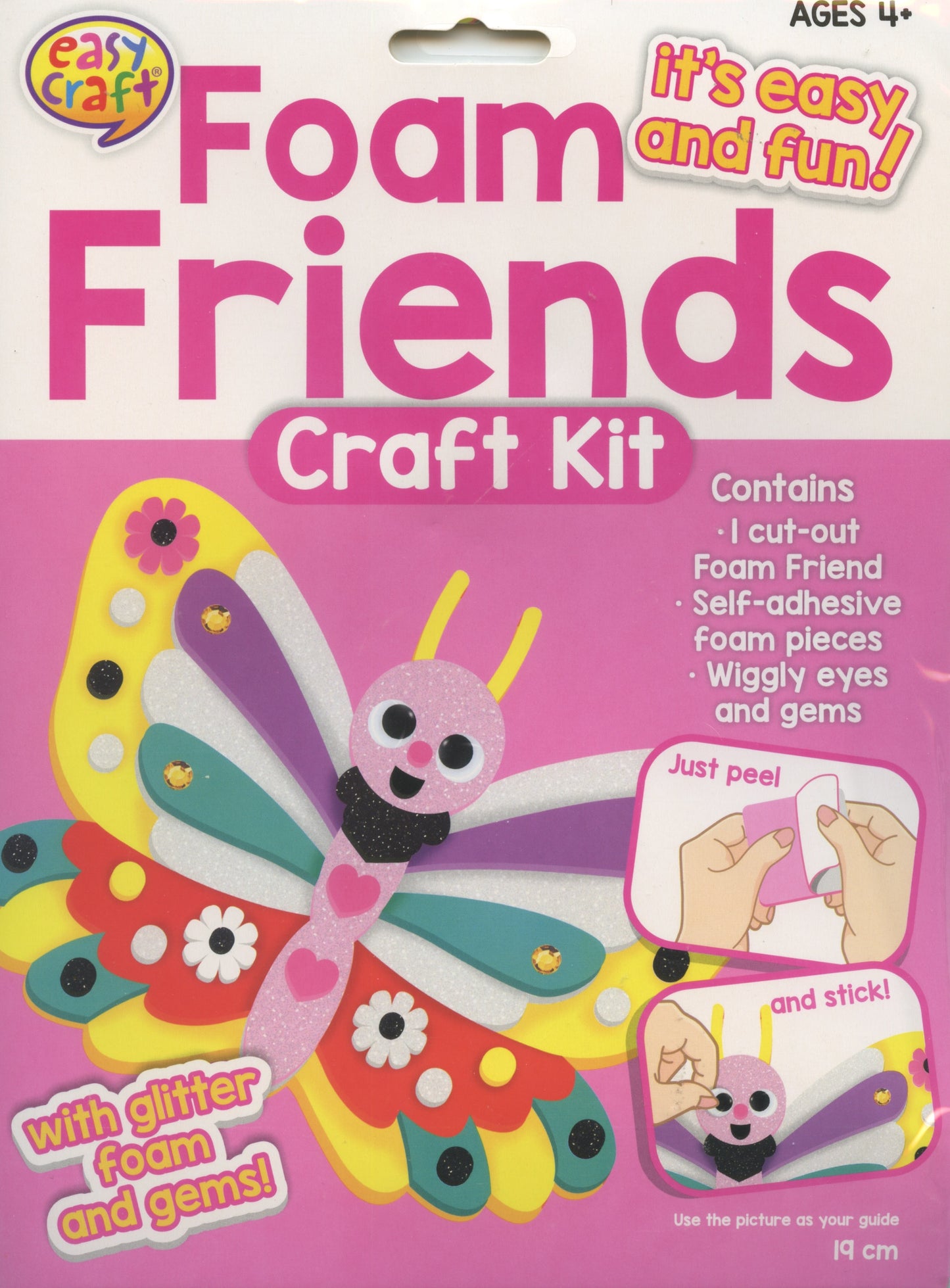 Foam Friends Craft Kit - Just Peel and Stick - Butterfly #2 - Makes 1