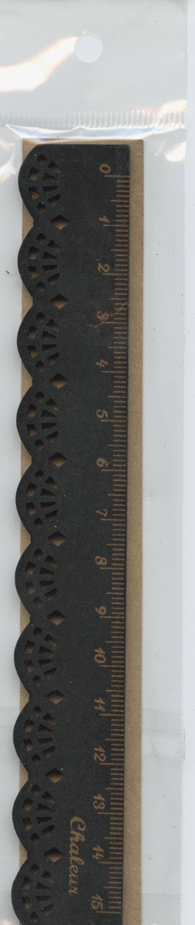 Mini Ruler - Lace Wood Pattern - Black - 15cm