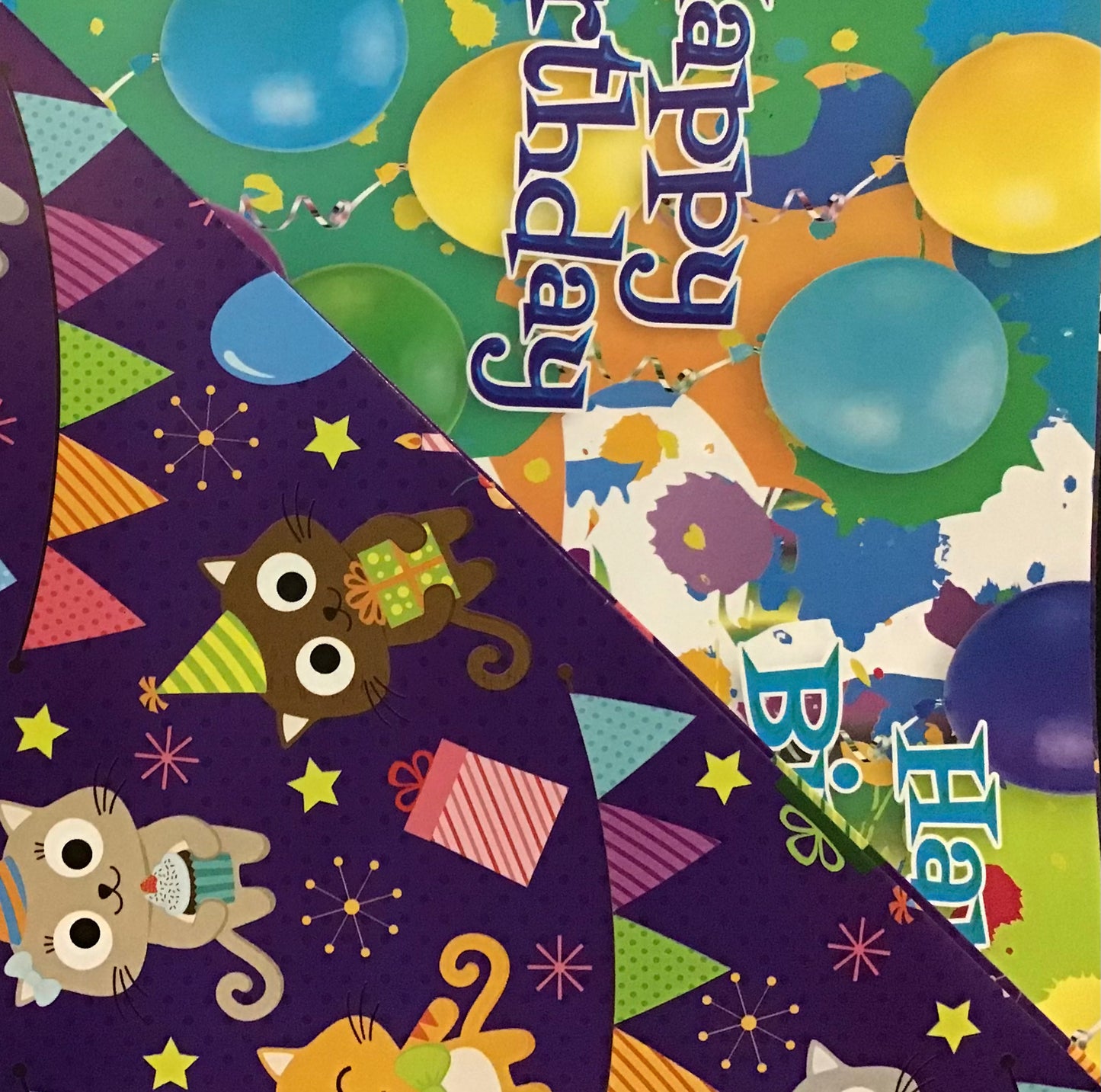 Koala Collection Wrap D/S - 2x Splatter Birthday/Cute Animal Party- 69x49cm