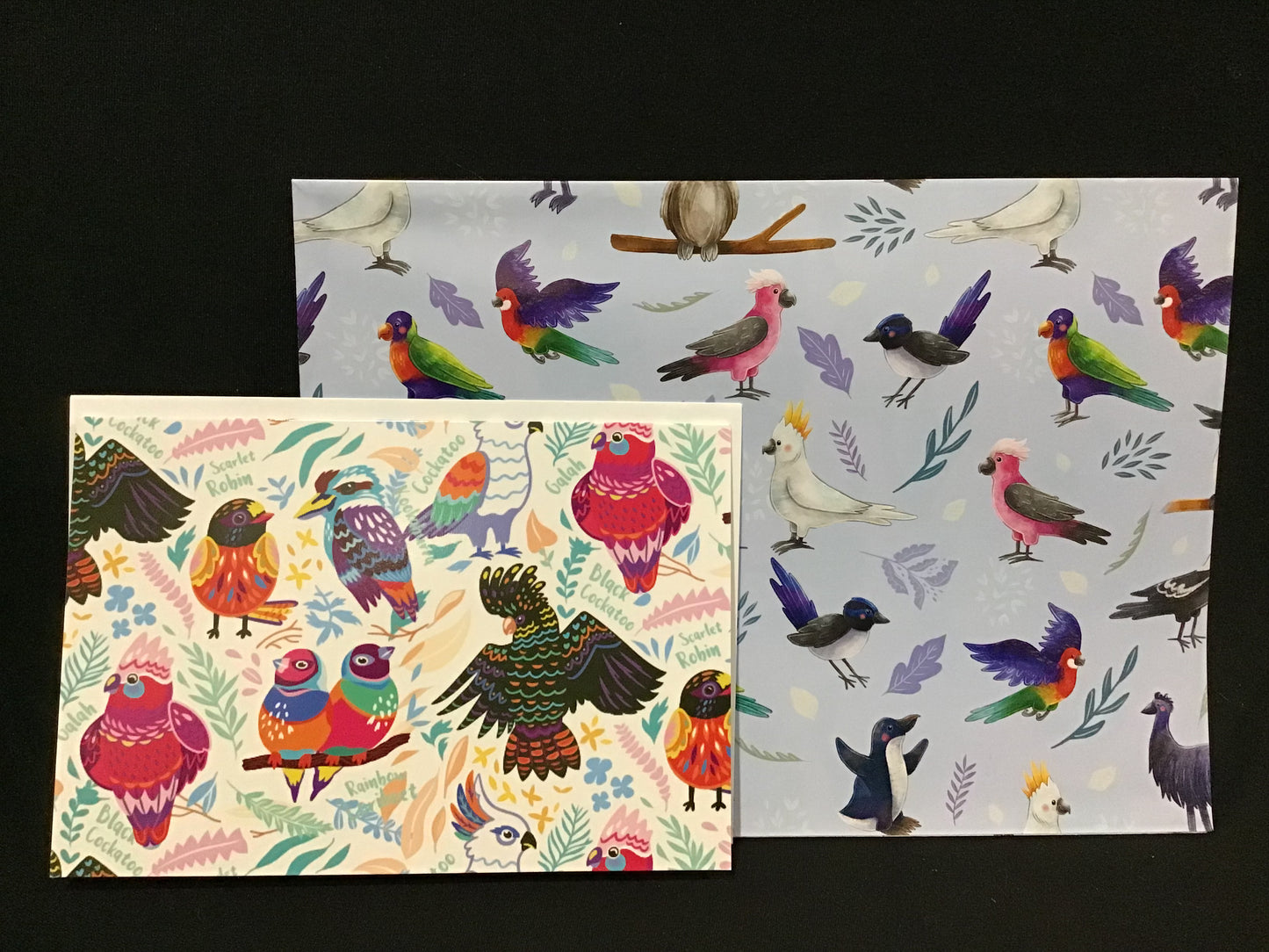 Koala Collection Wrap and Greeting Card - Aussie Bird Theme - 1 of each