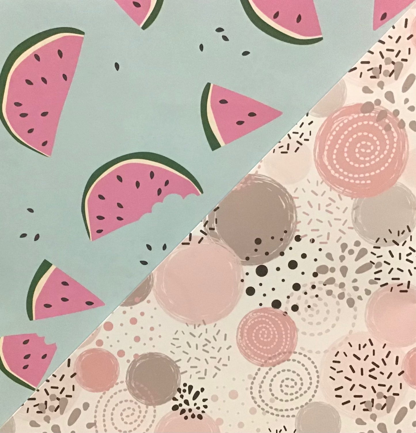 Koala Collection Wrap D/S 2x Pastel Pink Swirls/Watermelon - 69x49cm