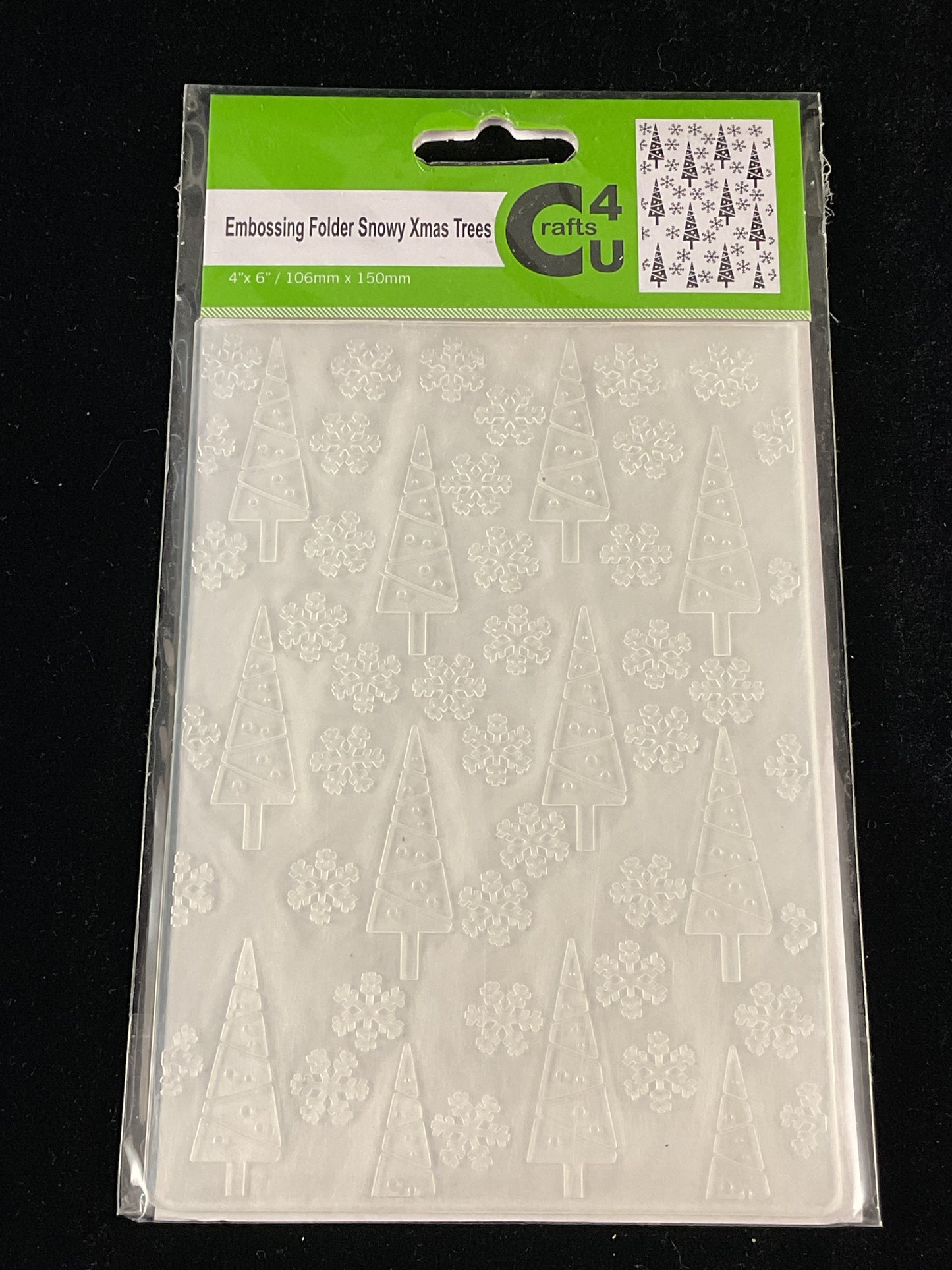 Embossing Folder - Snowy Christmas Trees - One Folder