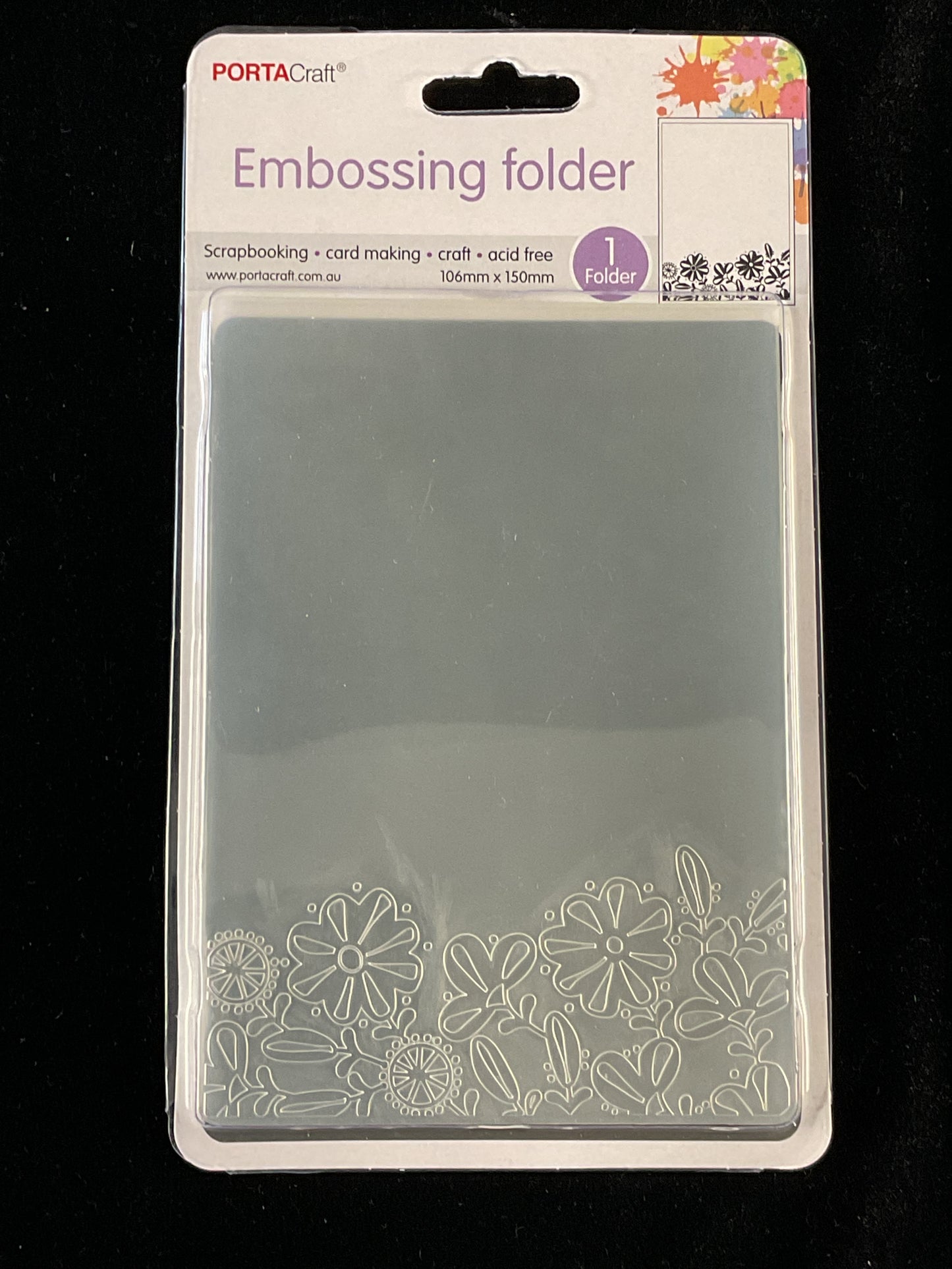 Embossing Folder - Flowers Border edge - One Folder