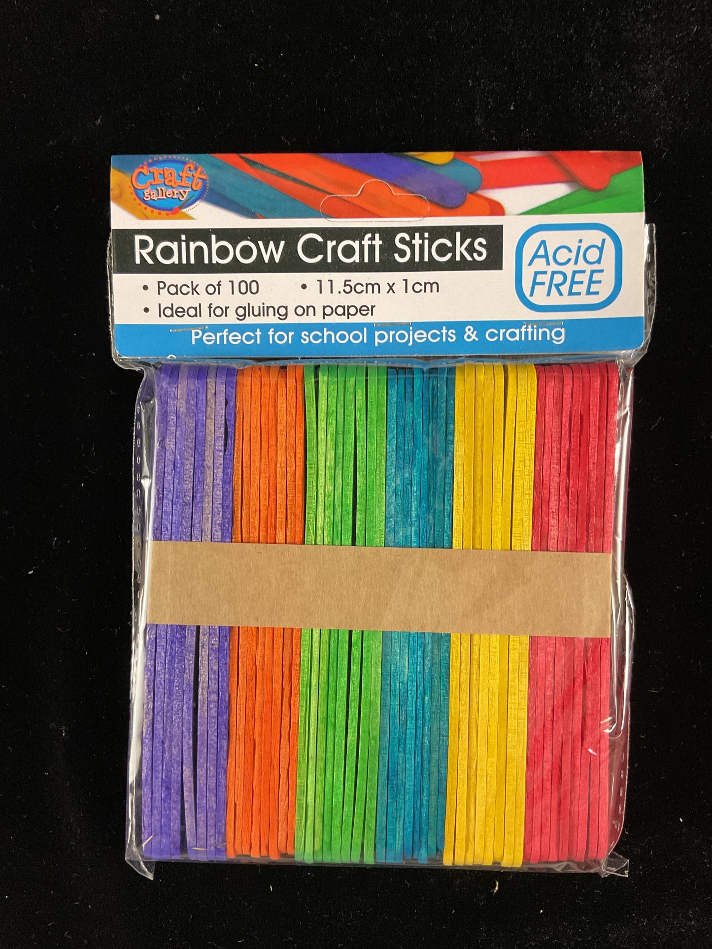 Rainbow Craft Sticks Pack 100