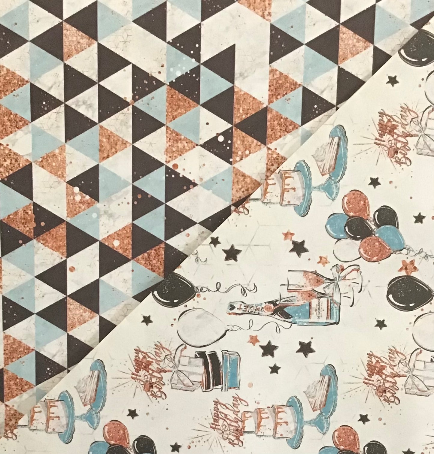 Koala Collection Wrap D/S - 2x Party Celebrations/Triangles - 69x49cm