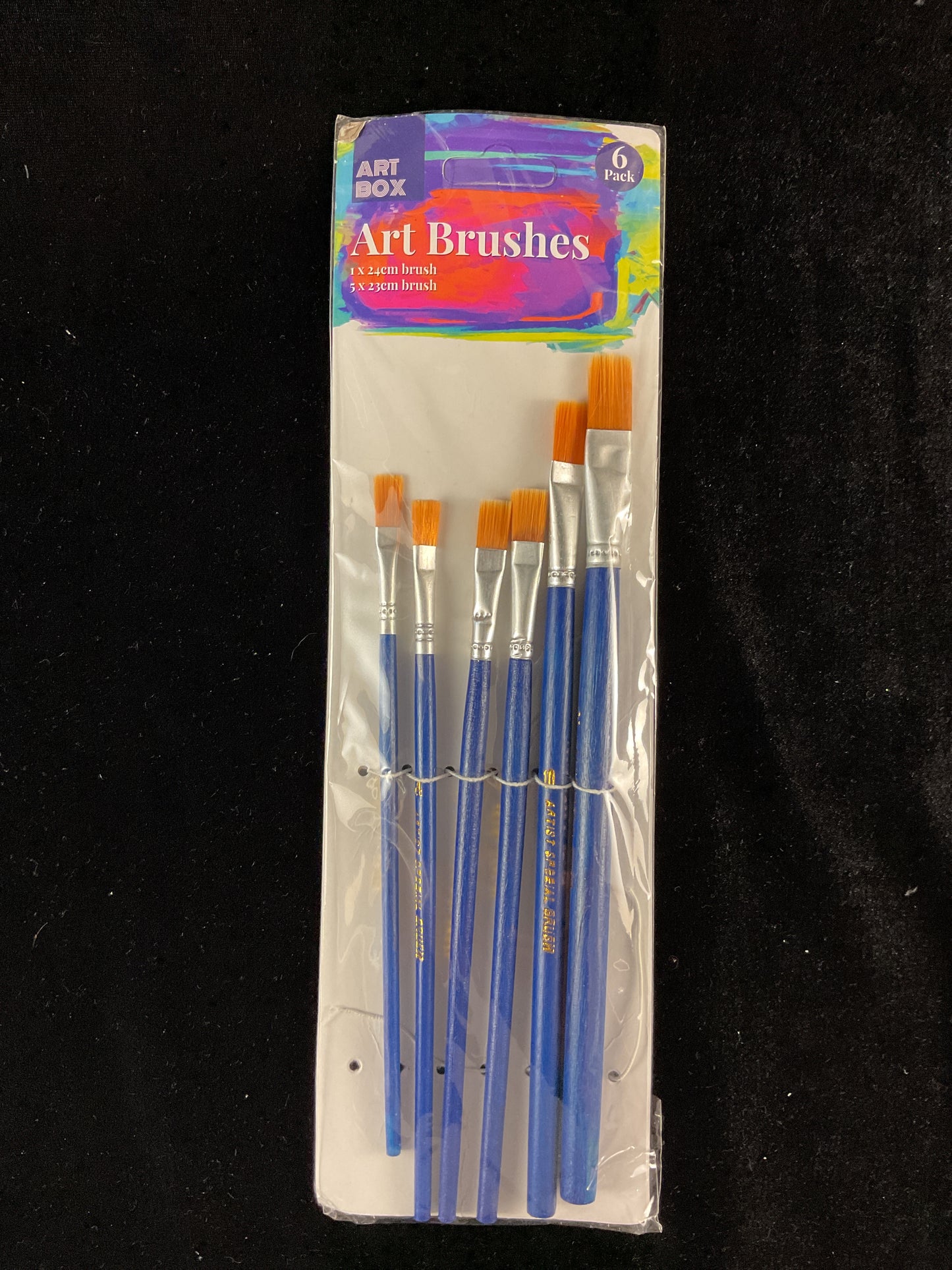 Art Box Art/Paint Brushes 6pk - Blue Handles