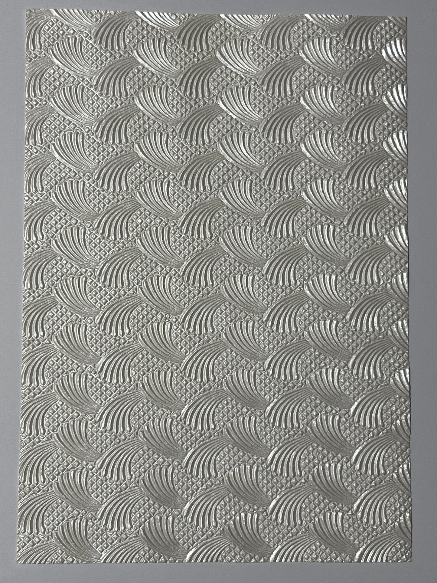 Specialty Paper 3 x A4 Homemade White Fan Patterned Embossed Paper