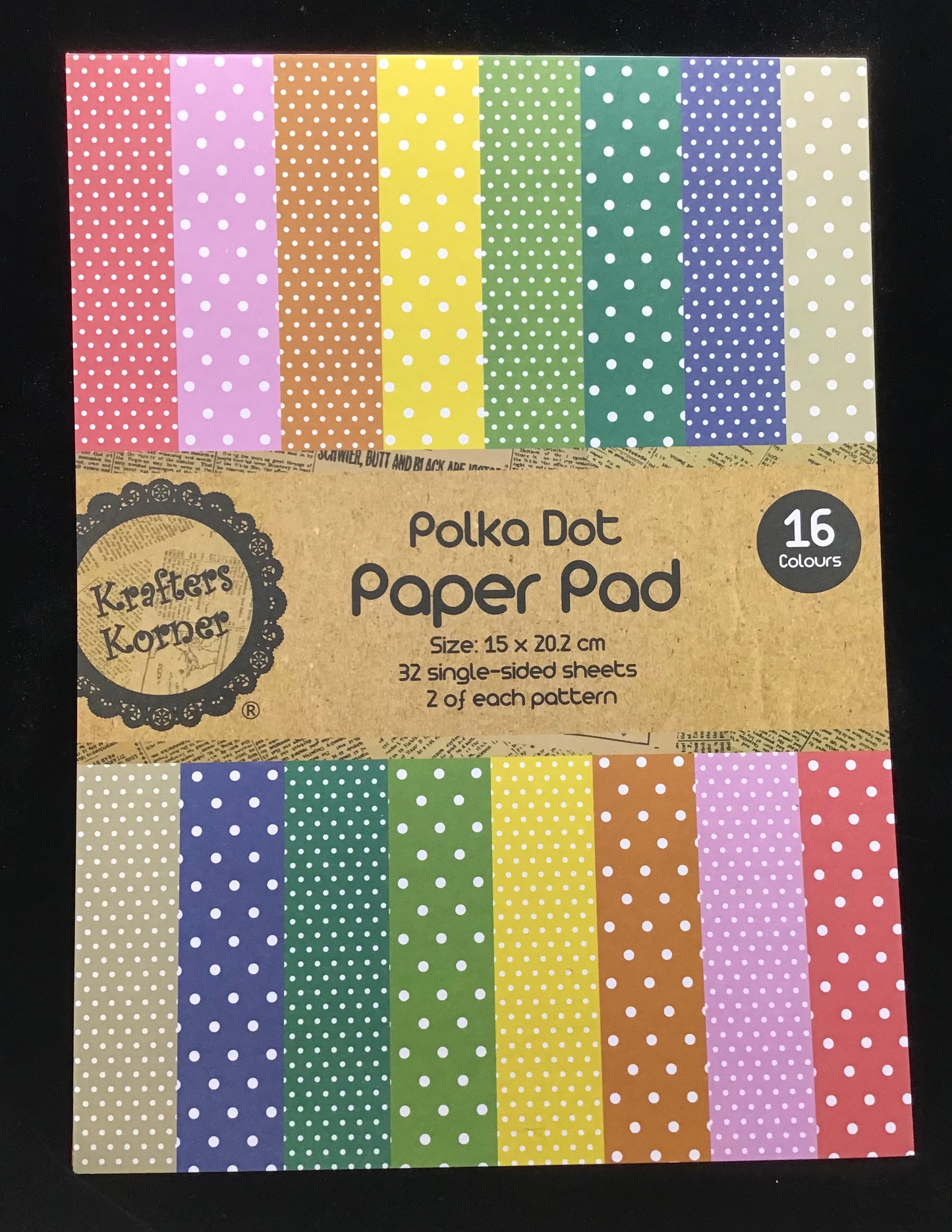 Polka Dot Paper Pad - 32 Sheets - 15 x 20.2cm