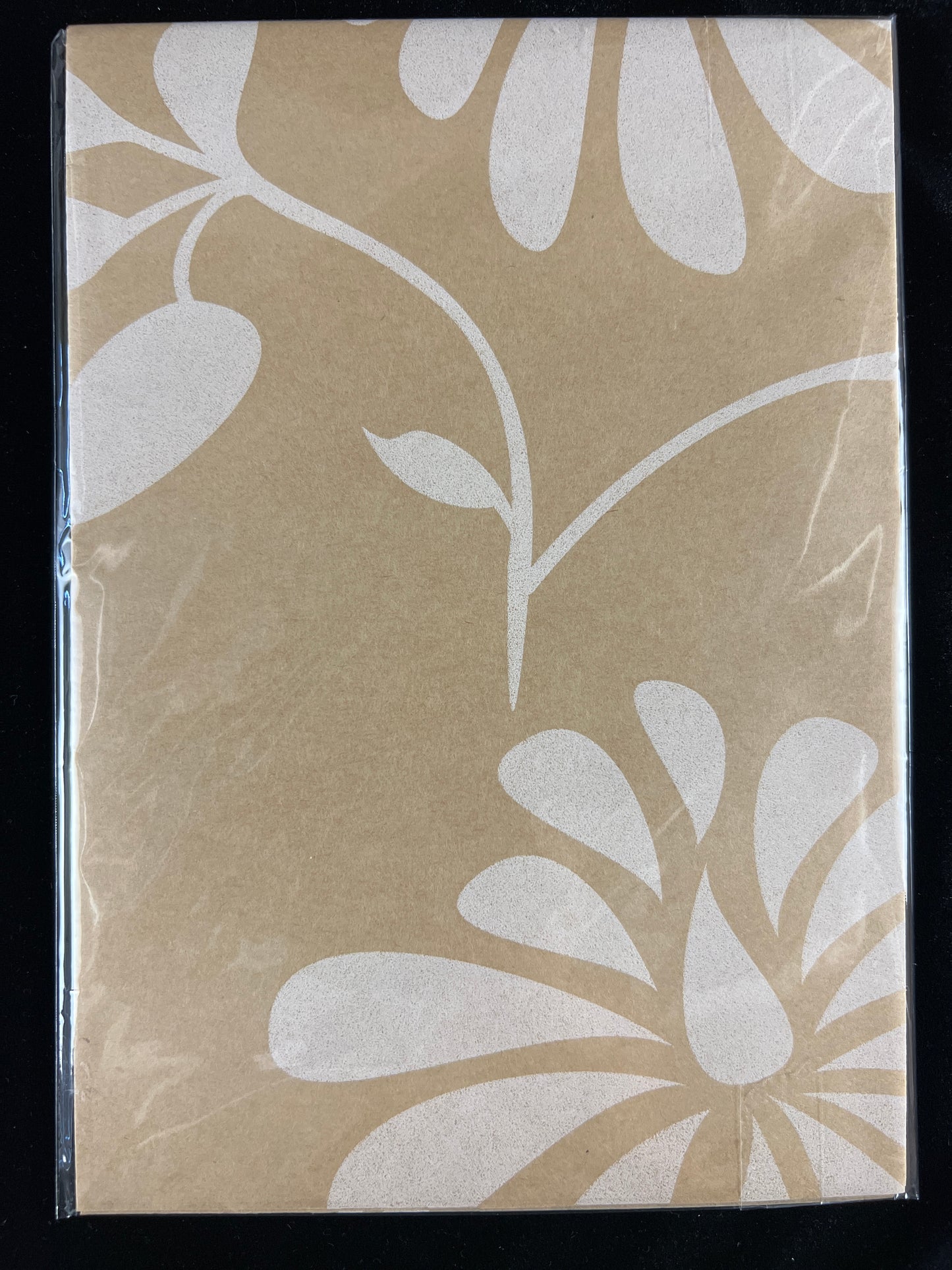 Wrapping Paper Sheets 2x Brown Kraft with Flowers/Leaves - 70cm x 50cm
