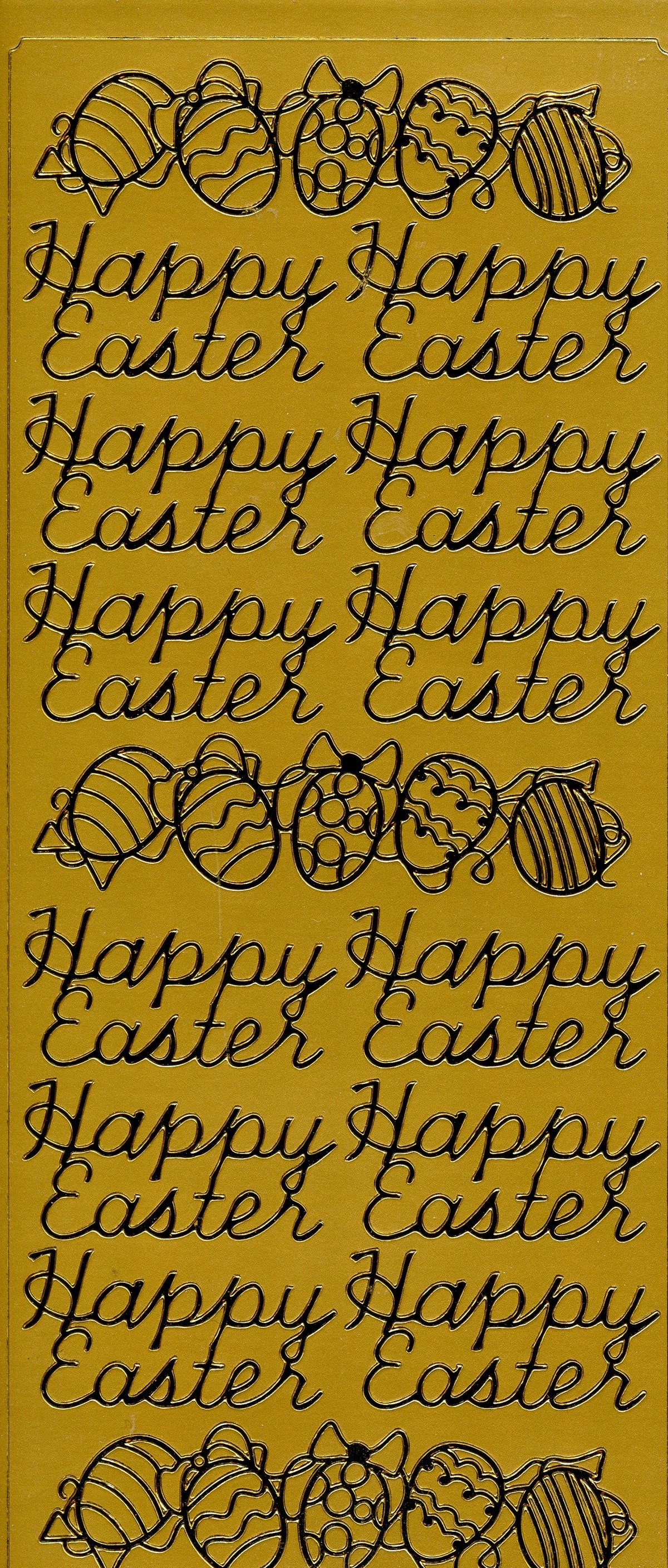 Happy Easter Stickers - Gold - 12pk