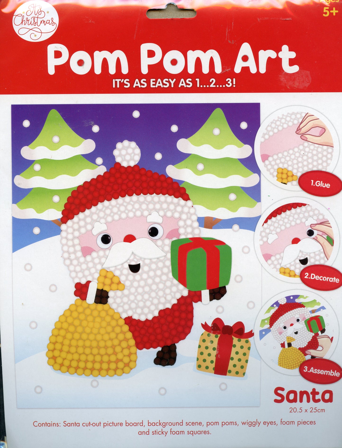 Pom Pom Art - Santa - 20.5 x 25cm