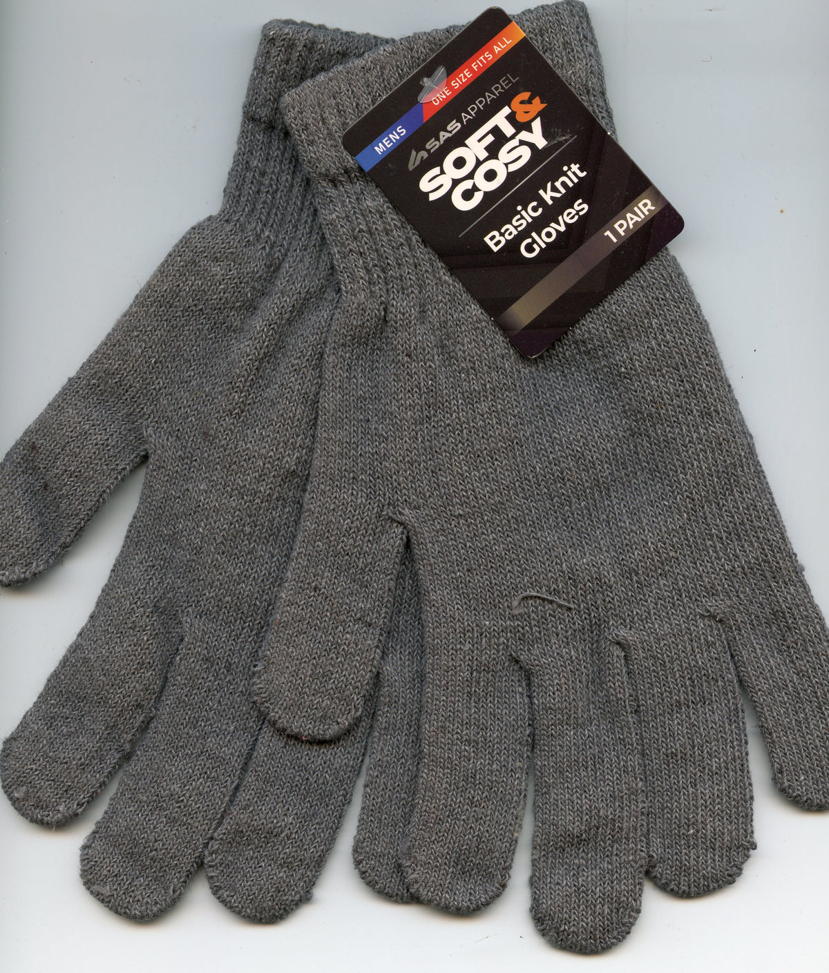 Soft and Cosy Mens Basic Knit Gloves - Grey
