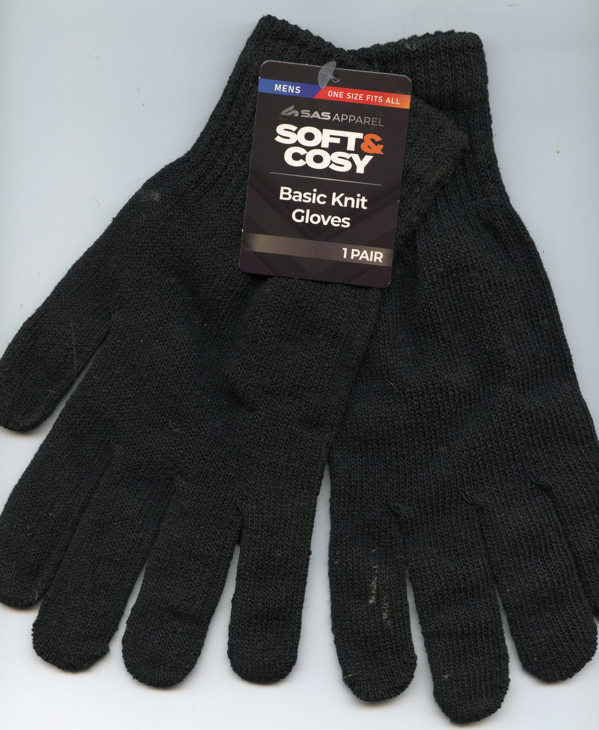 Soft and Cosy Mens Basic Knit Gloves - Black