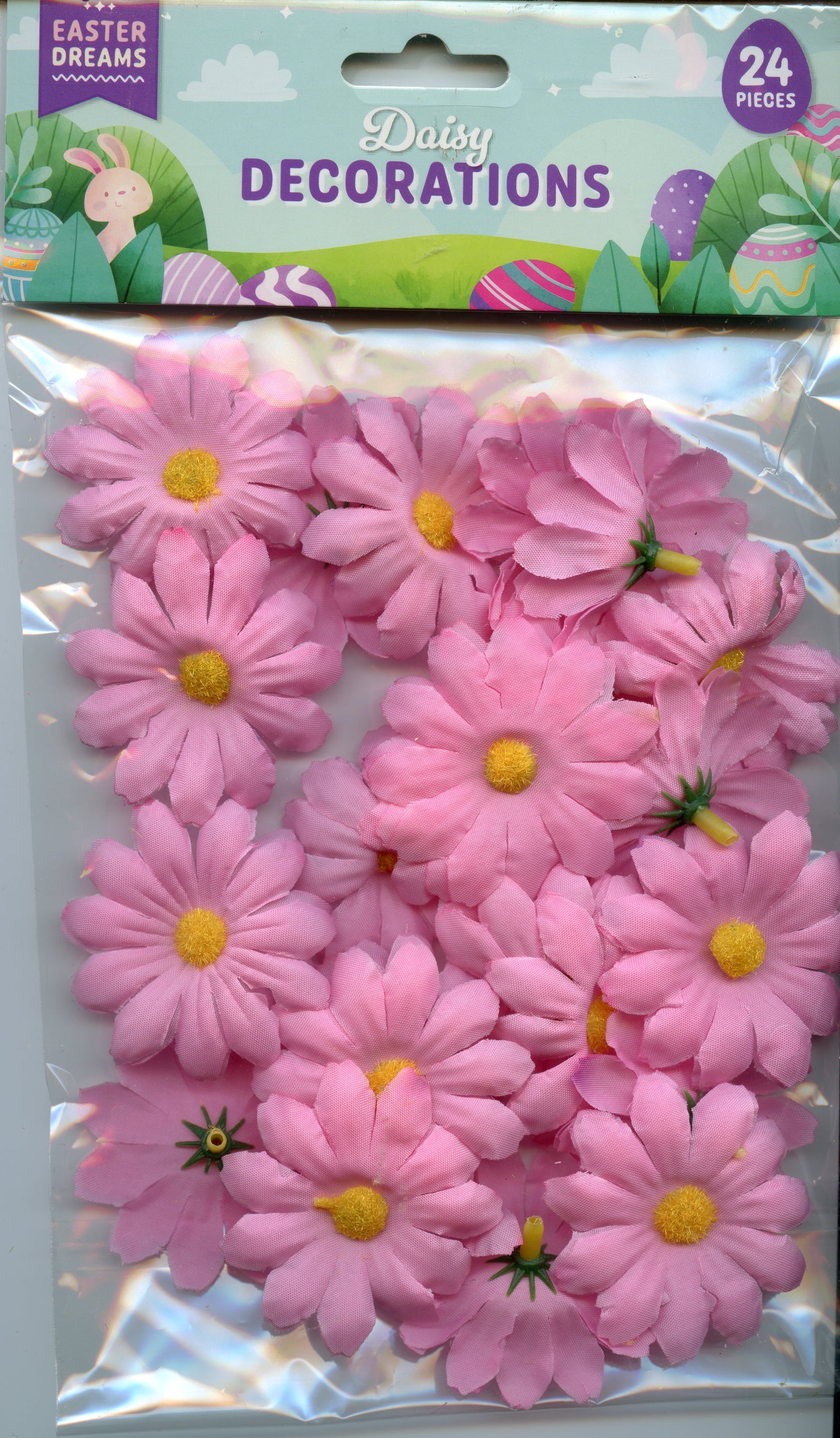 Easter Dreams - Daisy Decorations - Pink - 50mm - 24pcs