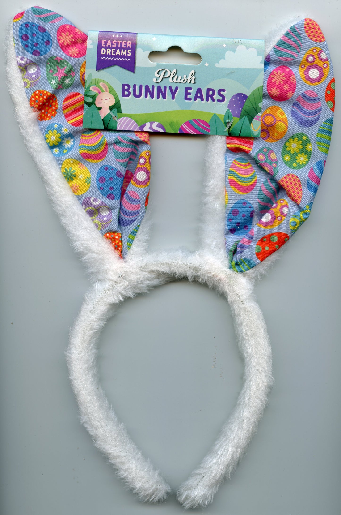 Plush Bunny Ears Headband - Egg Print