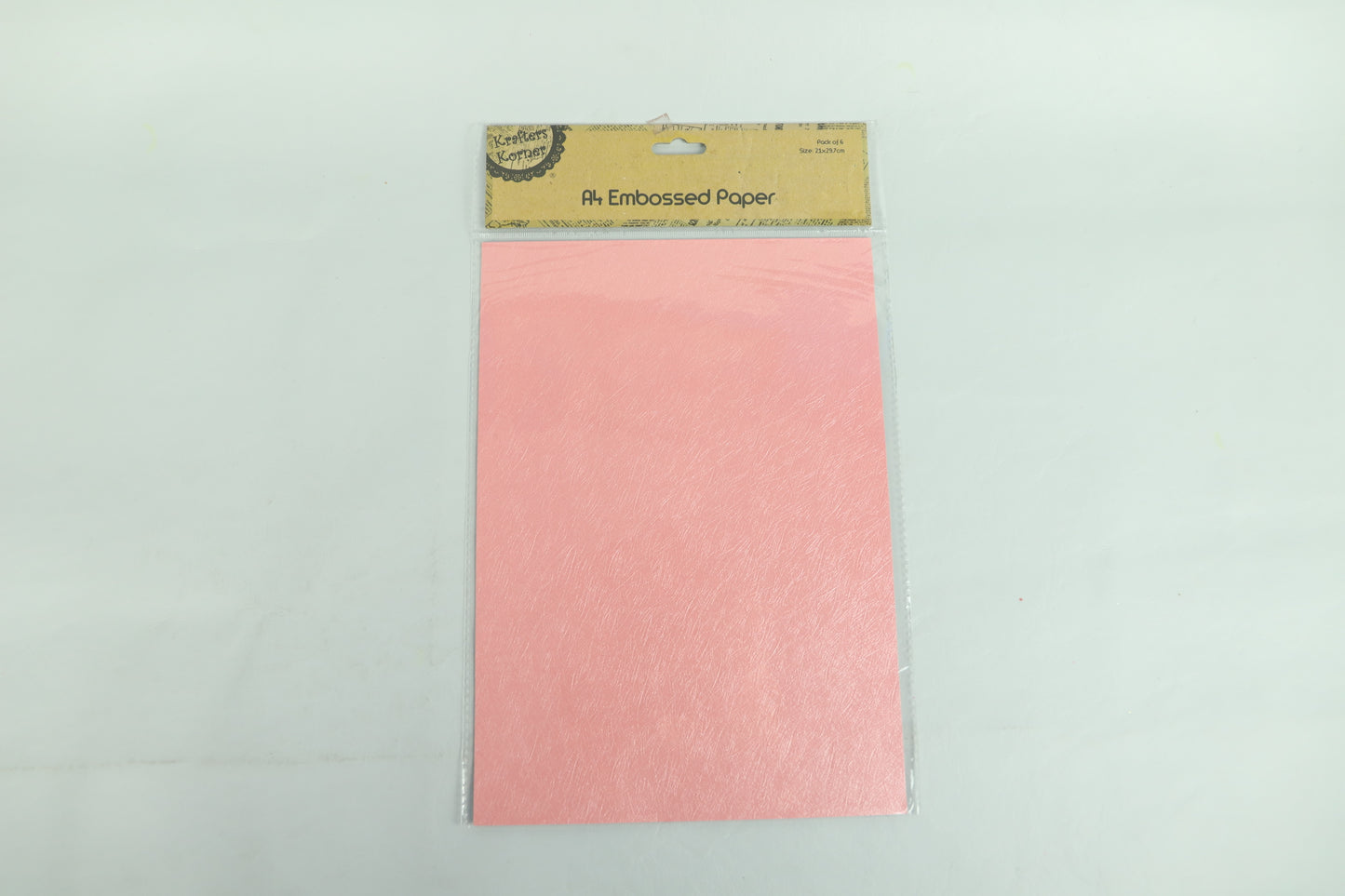 A4 Embossed Paper - Pink - Pack of 6
