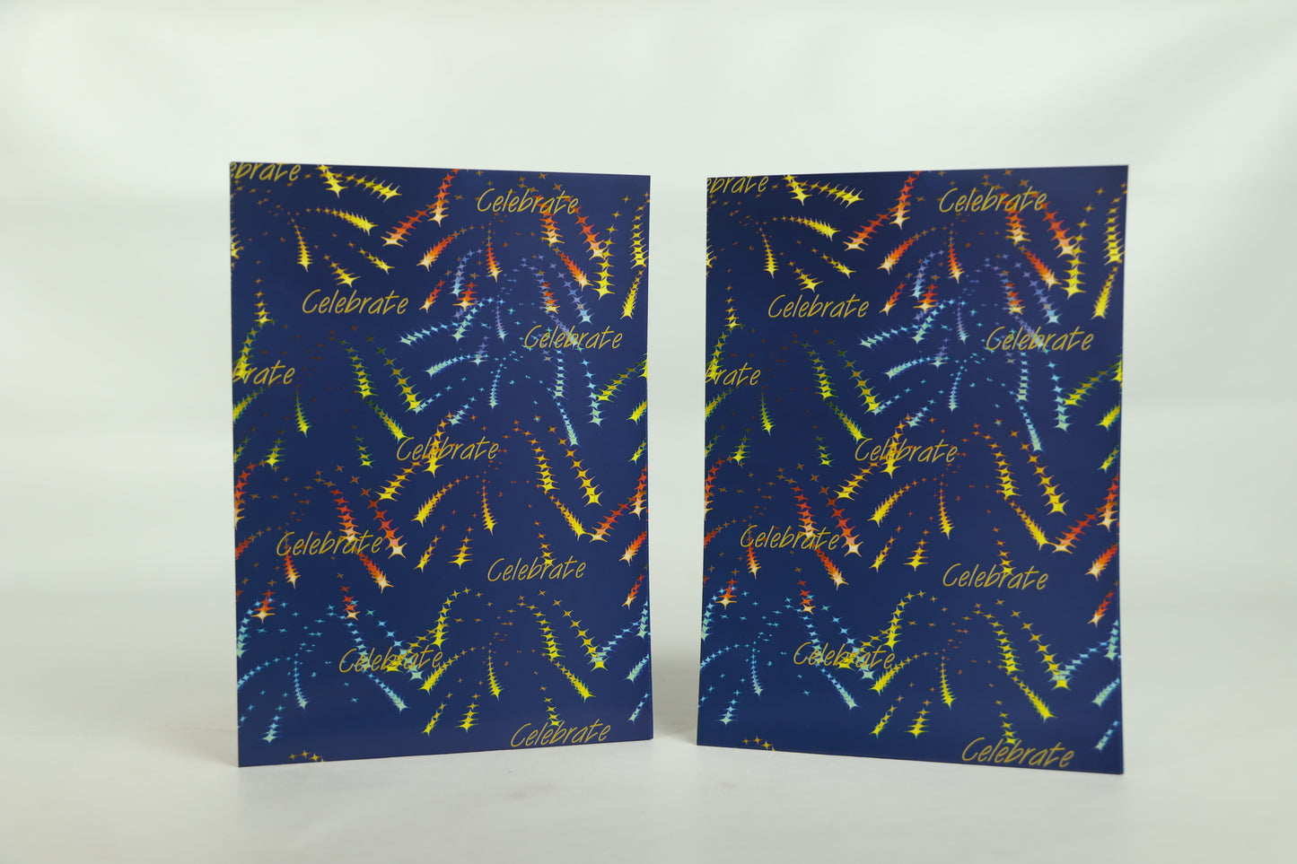 Wrapping Paper Sheets 2x Celebrate/Firework Theme 70cm x 50cm