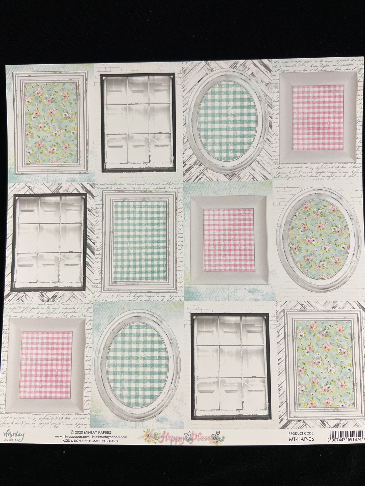 Happy Place - 1x Double sided sheet - 30.5 x 30.5cm