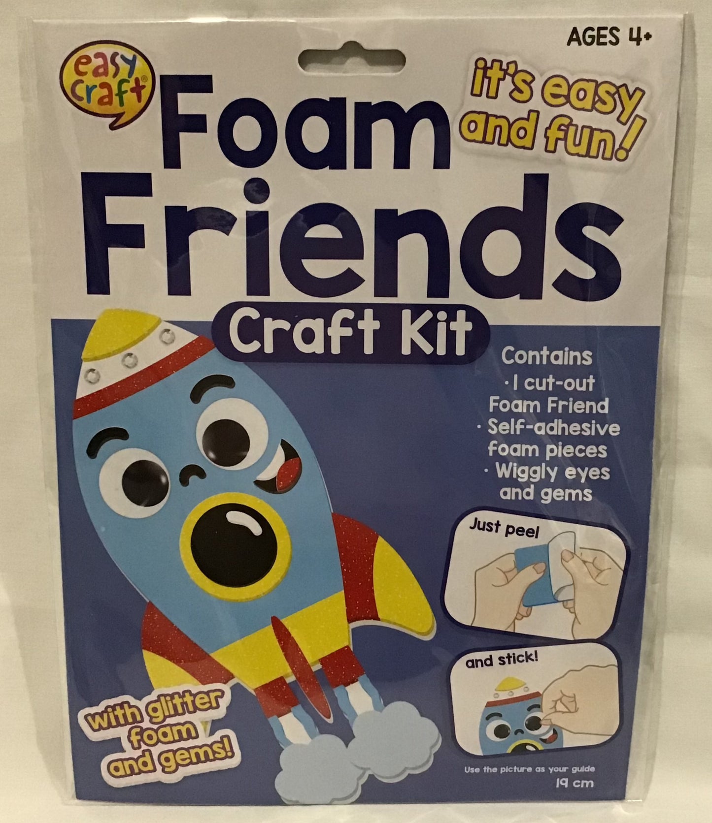 Foam Friends Craft Kit - Just Peel and Stick - Rocket #1- Makes 1