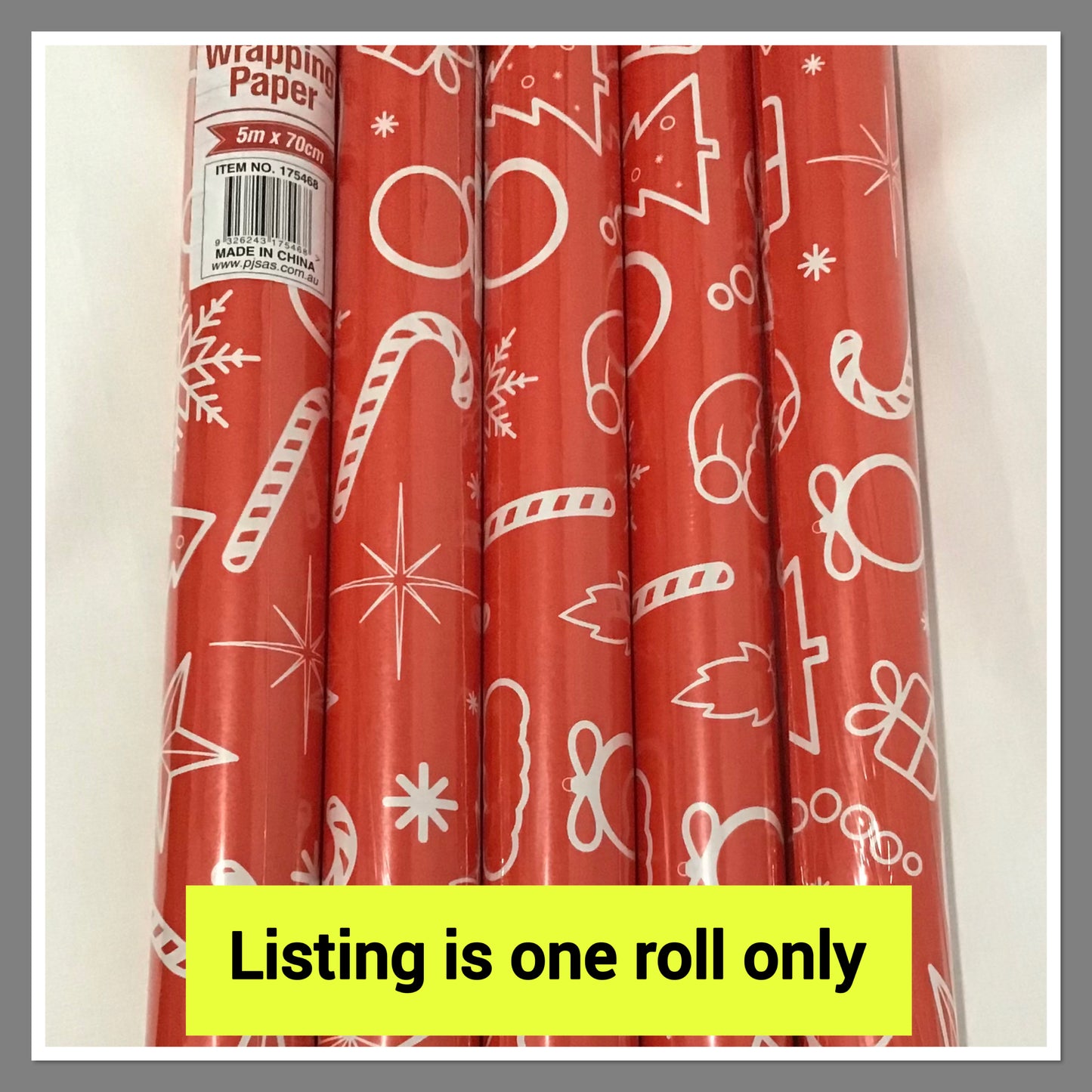 Christmas Wrap - One roll - Design #1 - 5m x 70cm