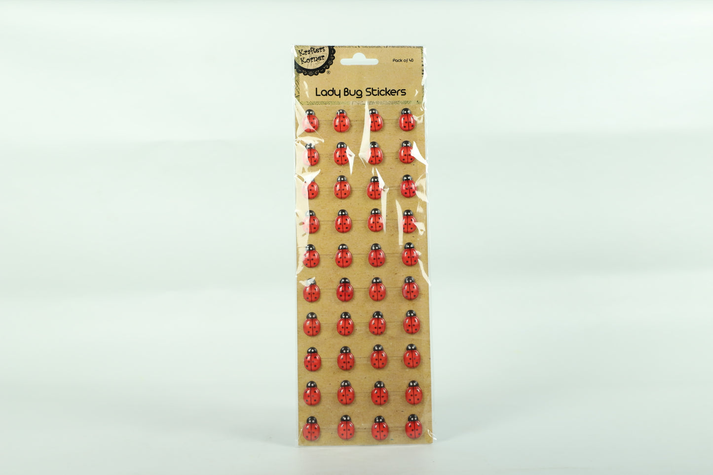 Lady Bug Stickers - Red - Self Adhesive - Pack of 40