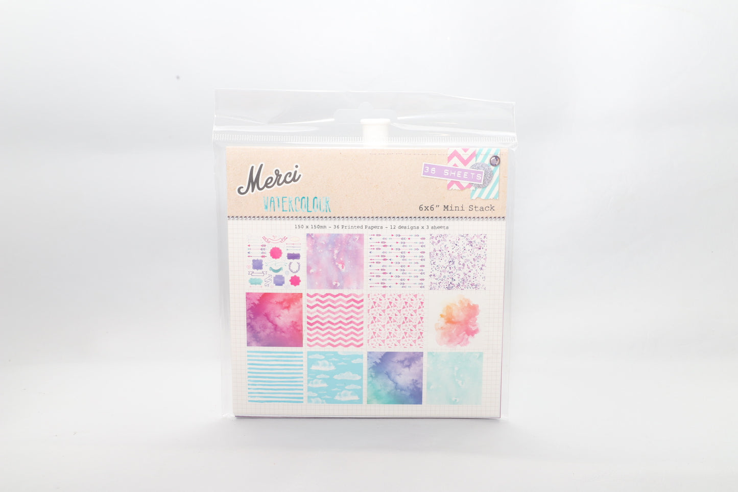 Merci Mini Papers Stack 36pk 15cmx15cm- Vintage