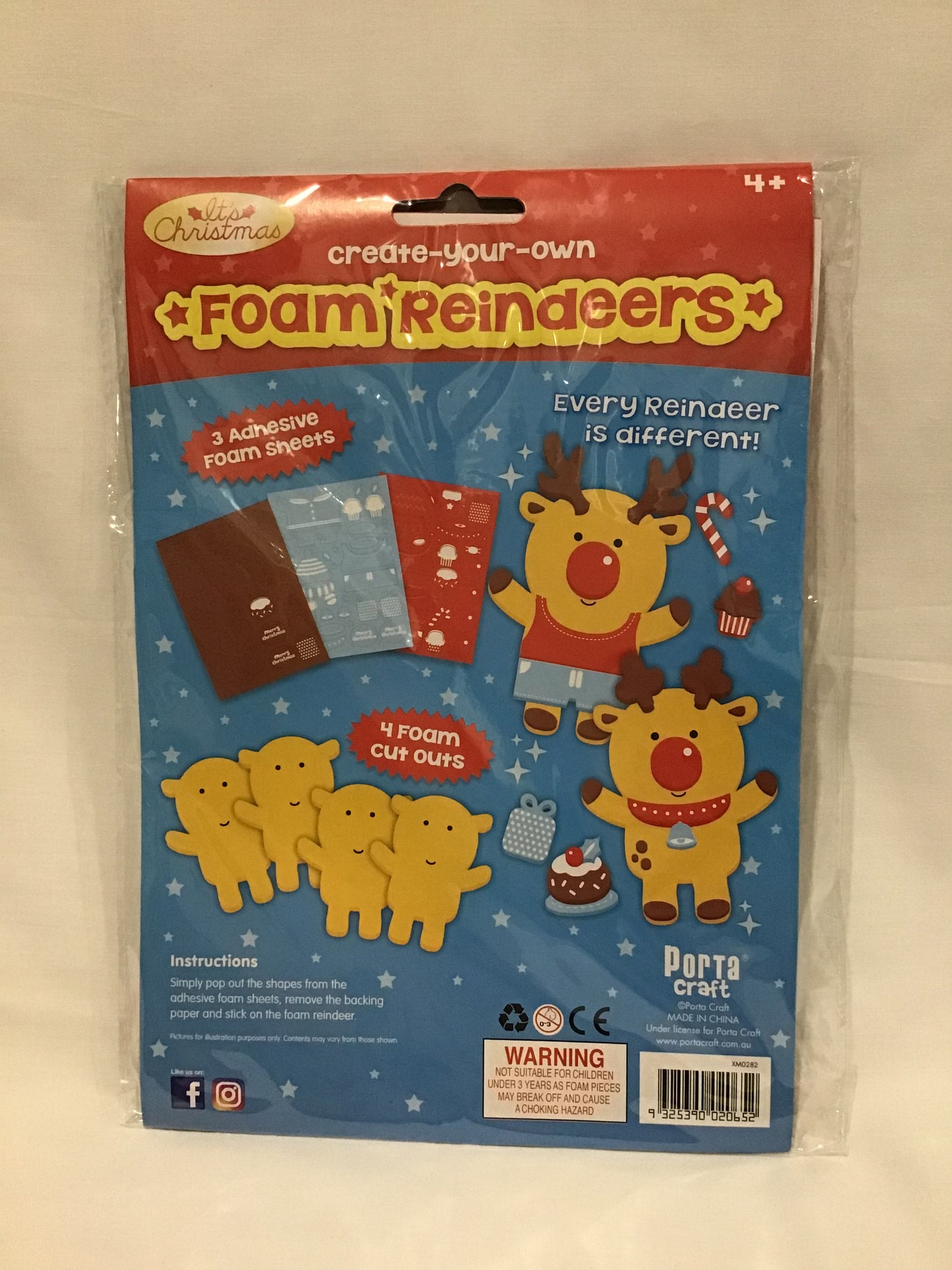 Create Your Own - Foam Reindeers - Makes 4