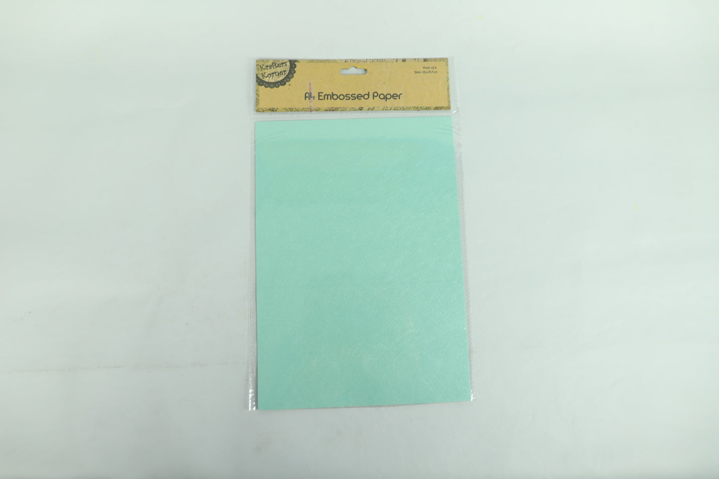 A4 Embossed Paper - Mint- Pack of 6