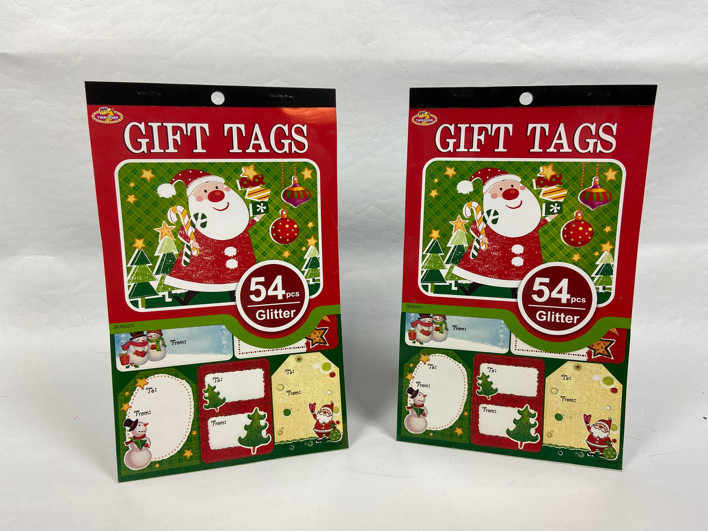 Christmas Glitter Gift Tags x 2 - 108 pieces