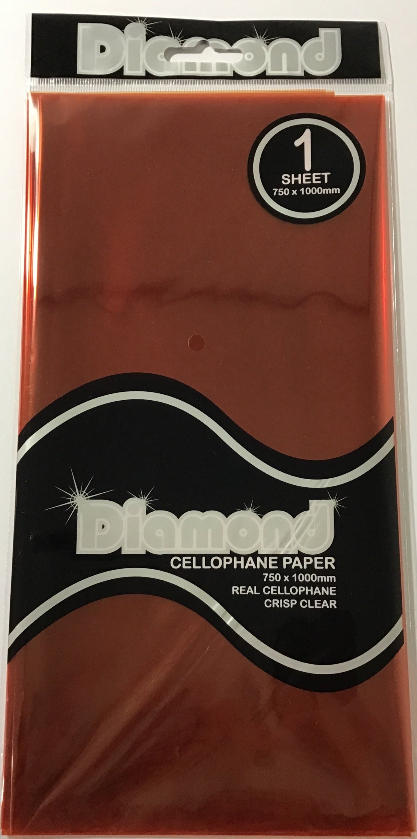 Cellophane - Orange - 1 sheet - 750mm x 1000mm