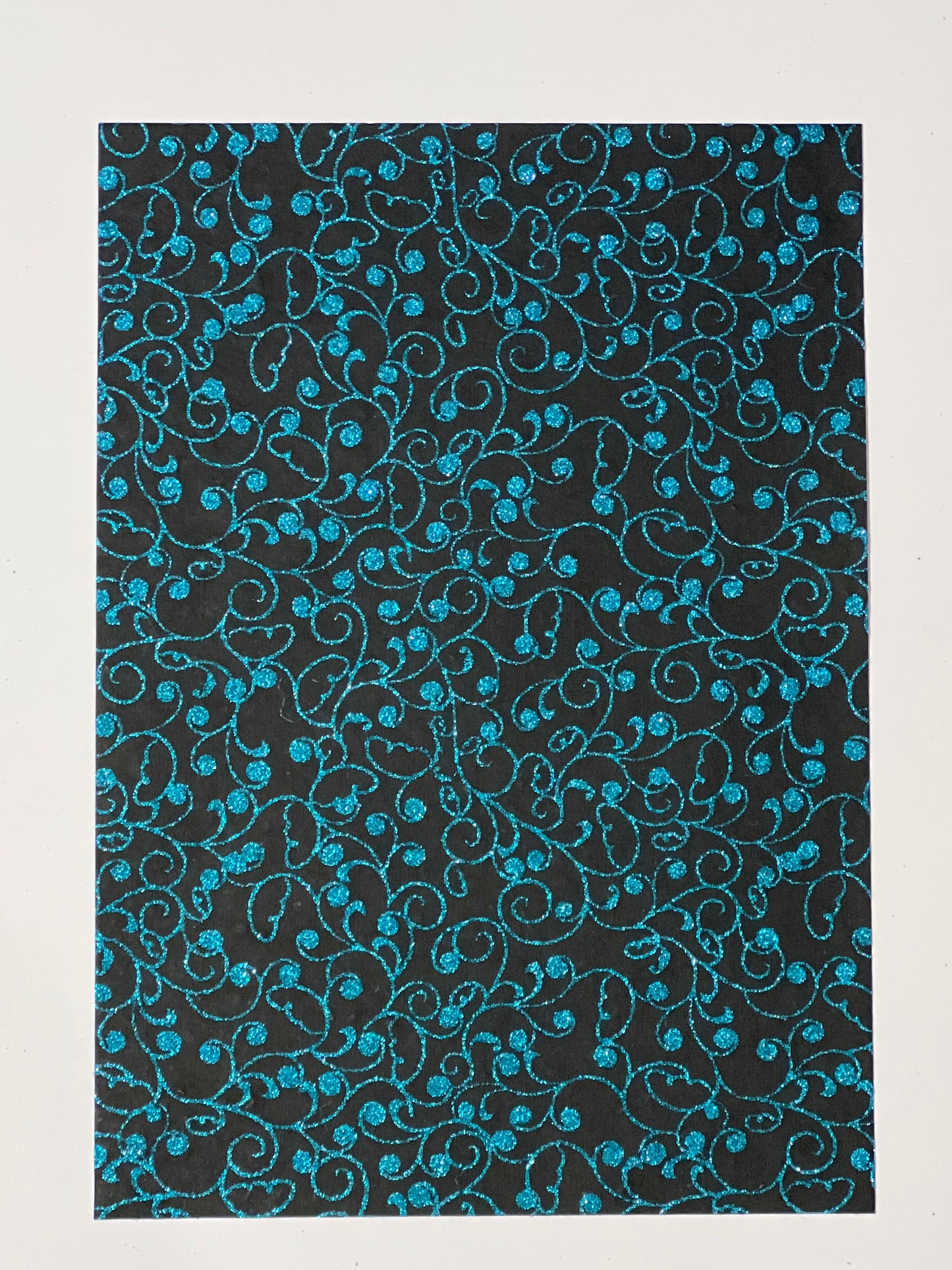 Specialty Paper 3 x A4 Handmade Black/Teal Glitter Swirls/Circles