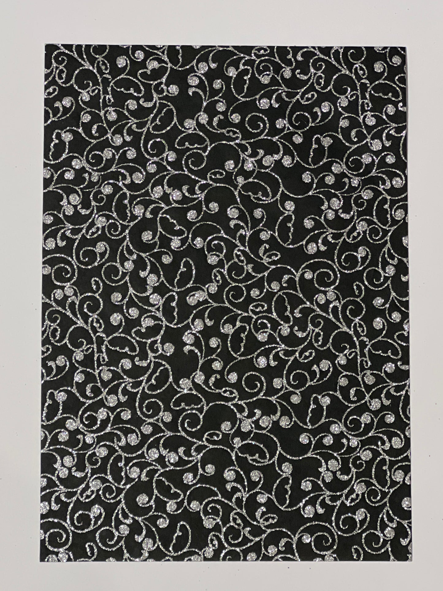 Specialty Paper 3 x A4 Handmade Black/Silver Glitter Swirls/Circles
