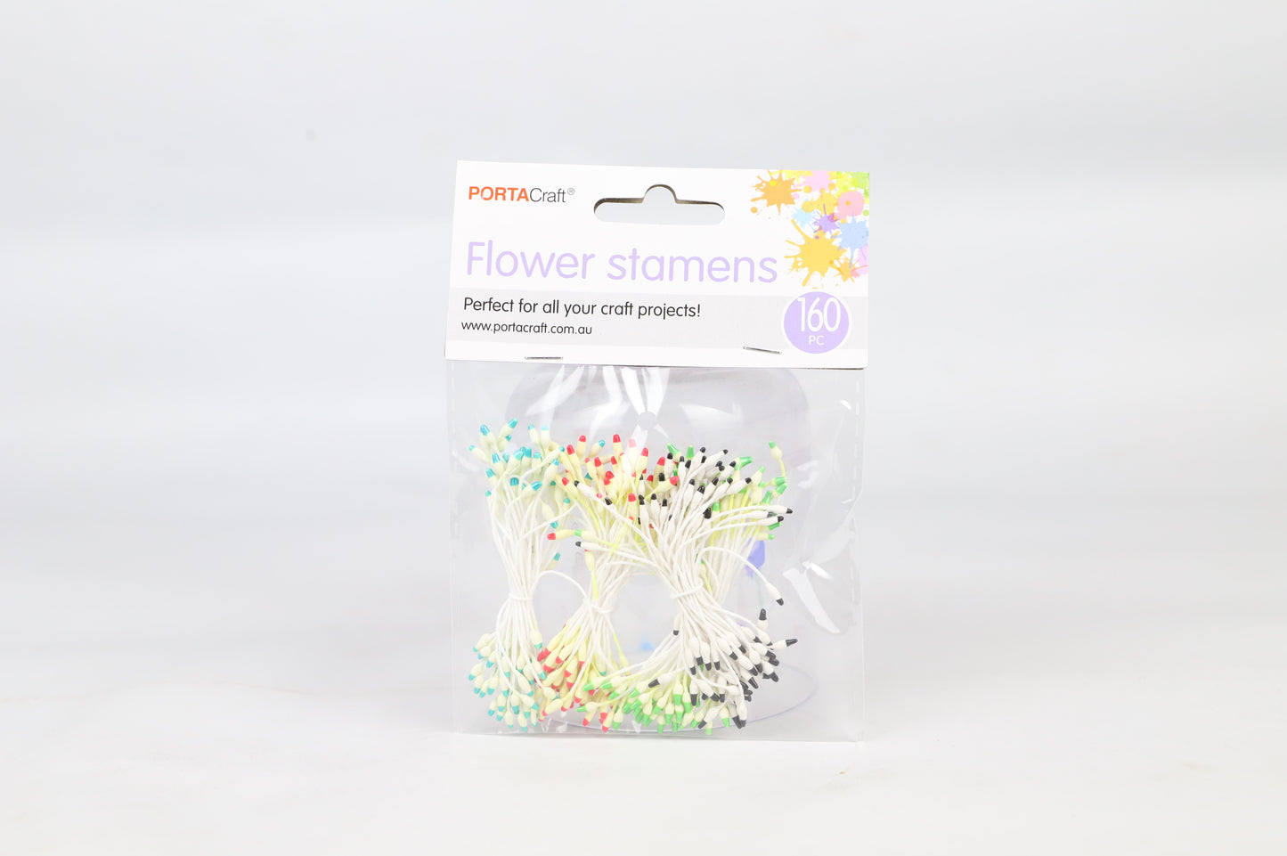 Porta Craft Flower Stamens Cream/White Tipped #1 - 160 pc