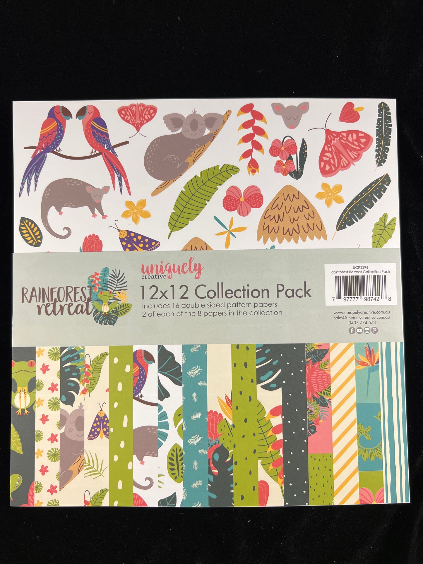 Rainforest Retreat Paper Set pack - 16x Double sided sheets - 30.5x30.5cm