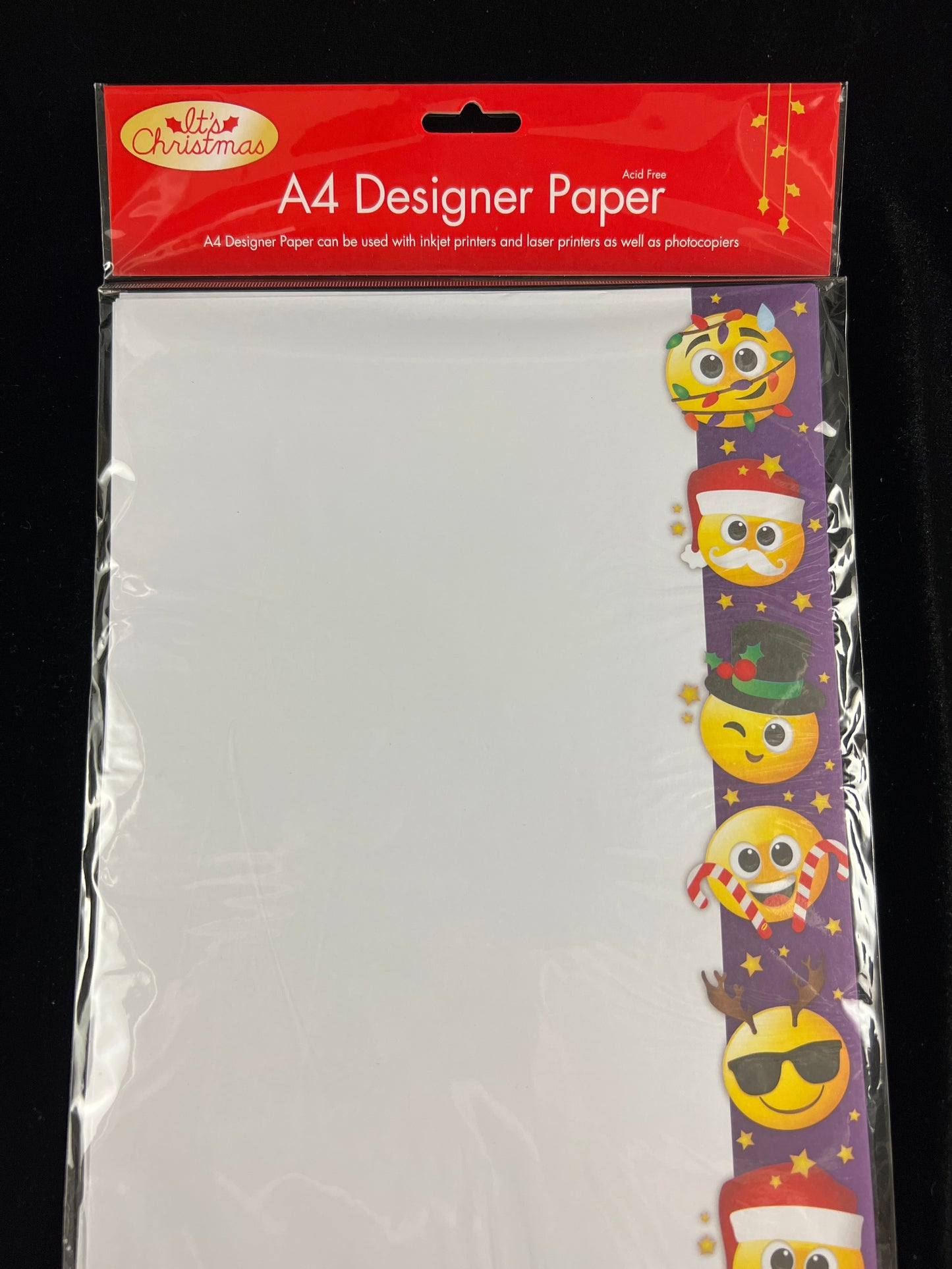 Christmas A4 Designer Paper - Emojis - 25 Sheets