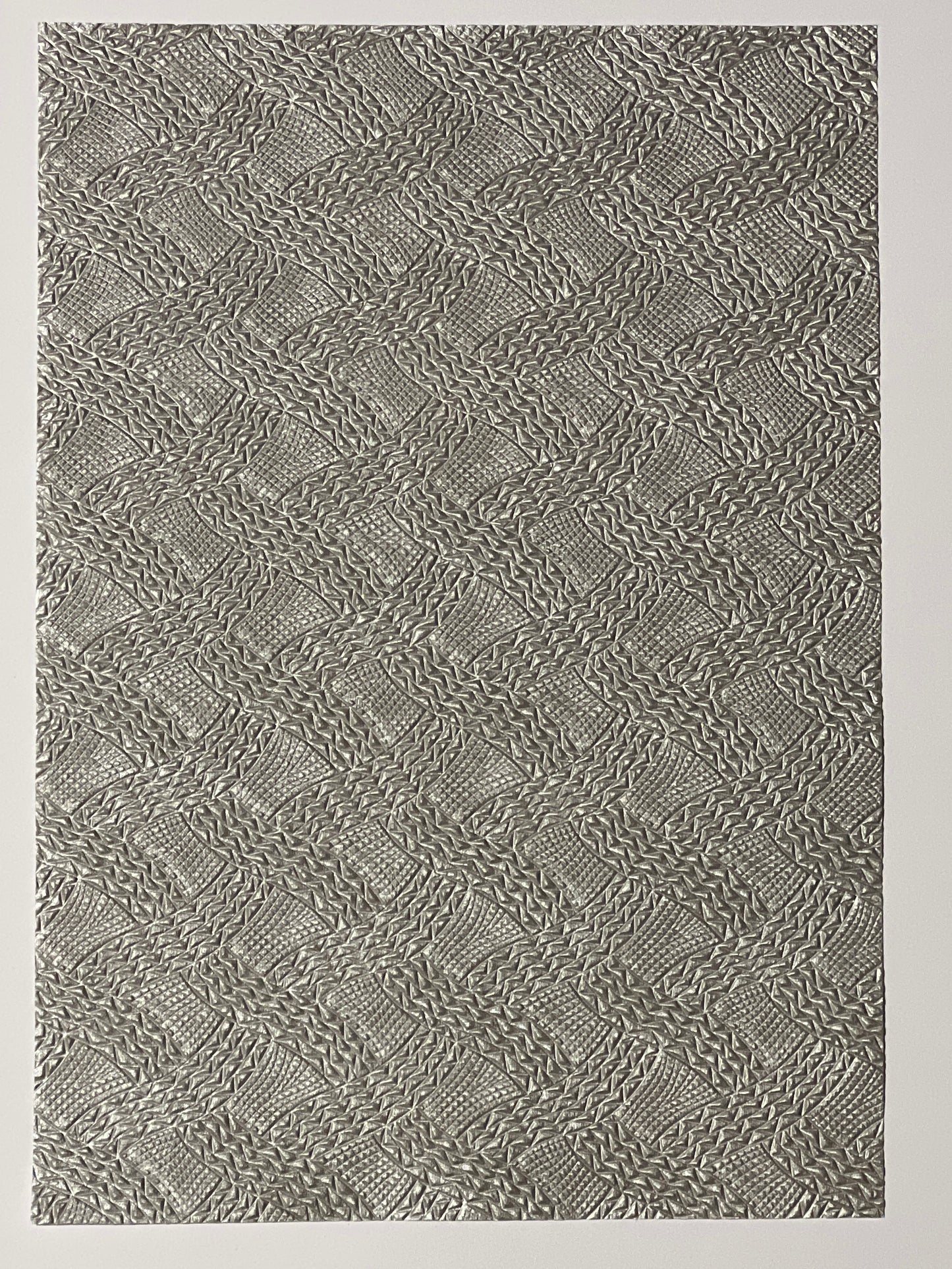 Specialty Paper 1 x Handmade A4 Silver Patterned Embossed Paper