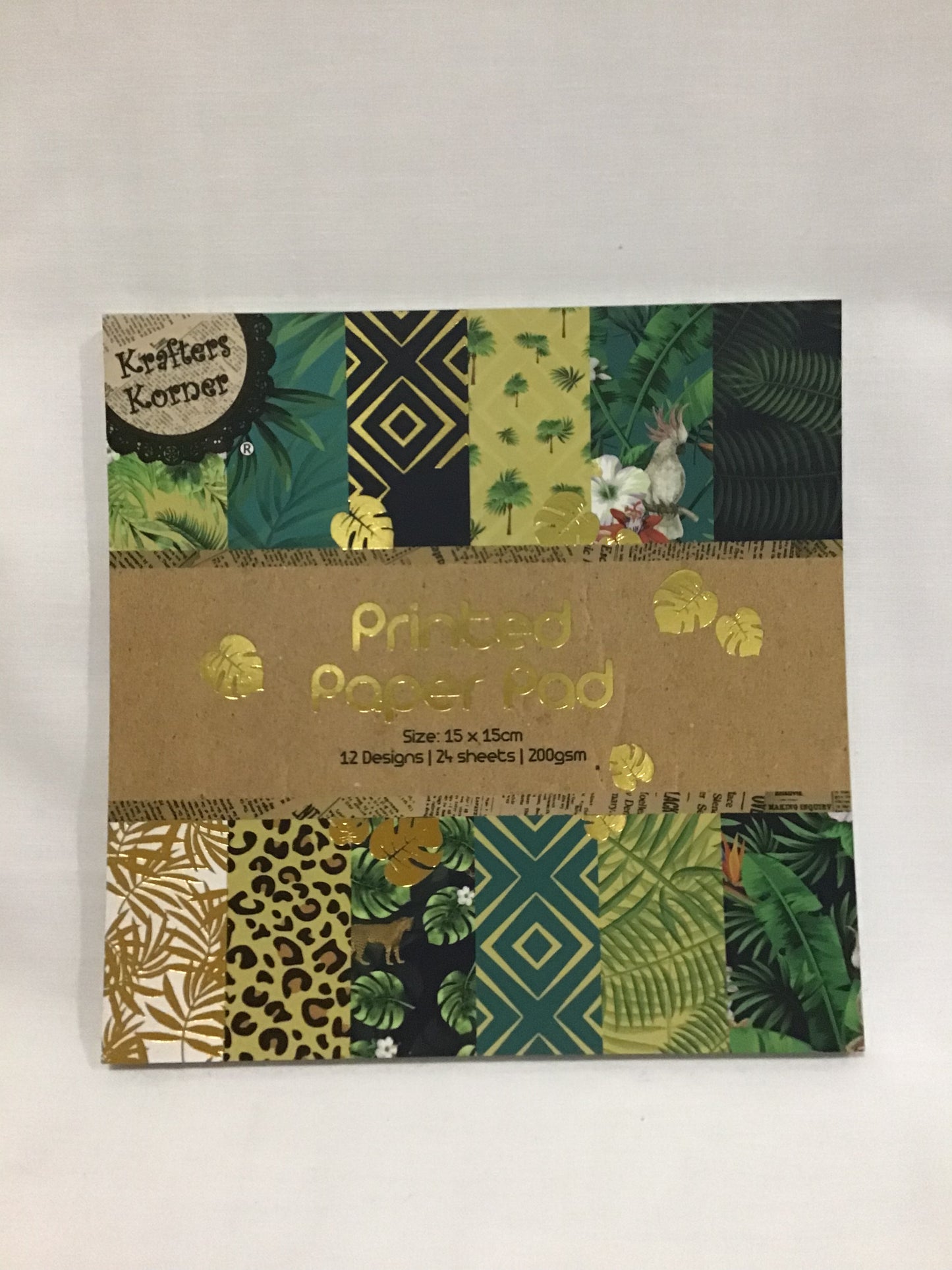 Scrapbooking Printed Paper Pad - 24 sheets - 12 designs - 15x15cm