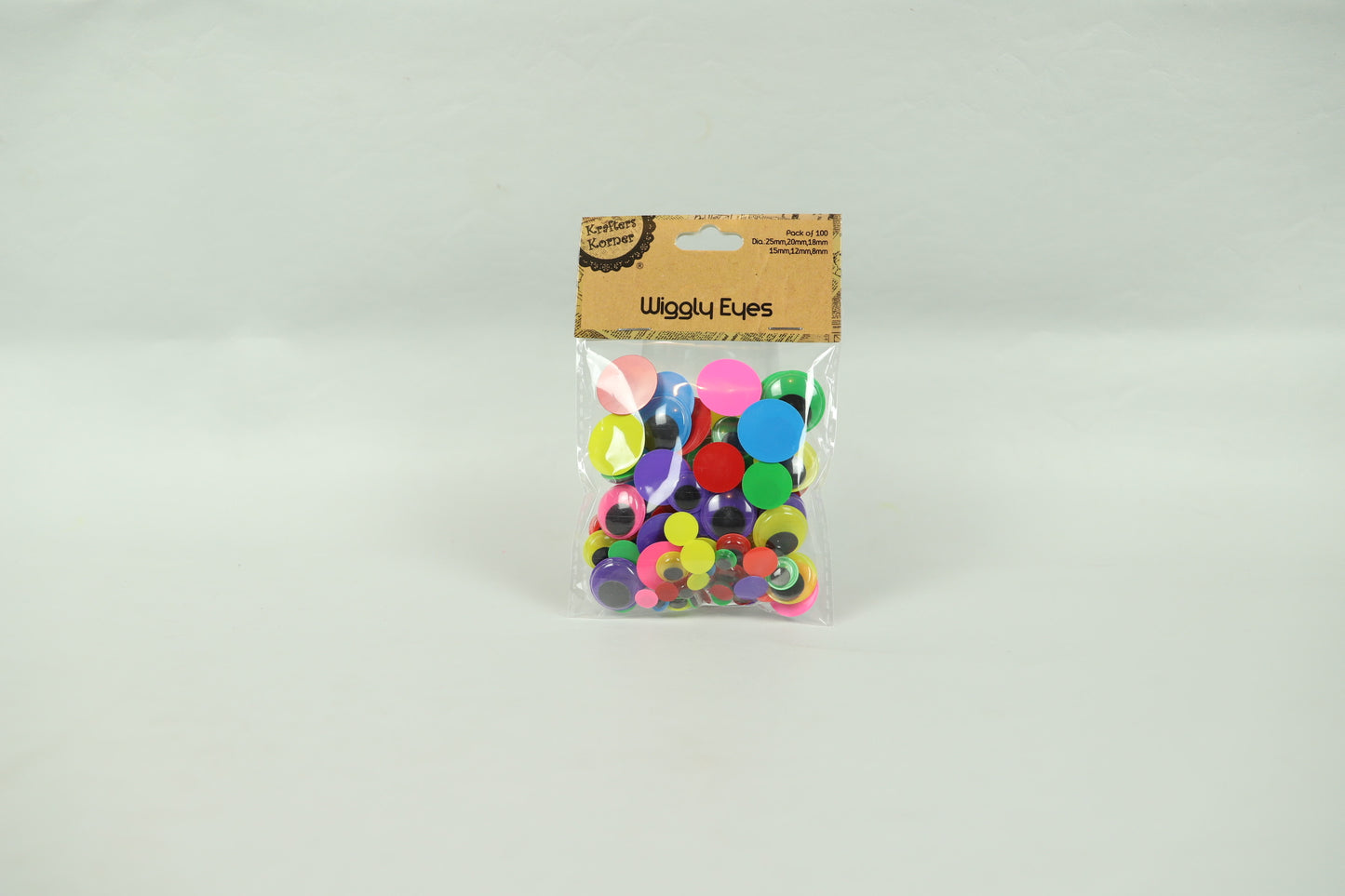 Craft Wiggly Eyes - Neon Coloured - 100 pk