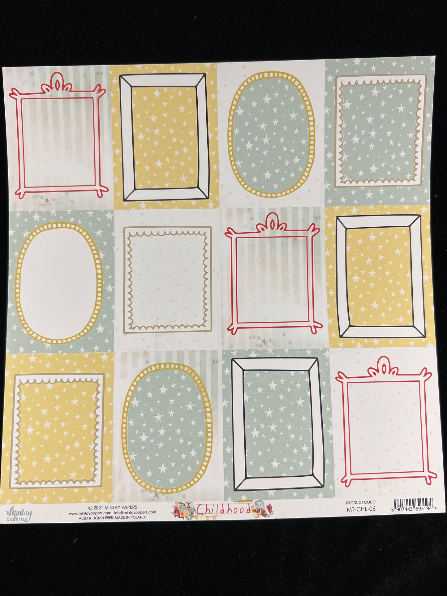 Childhood - 1x Double sided sheet - 30.5x30.5cm