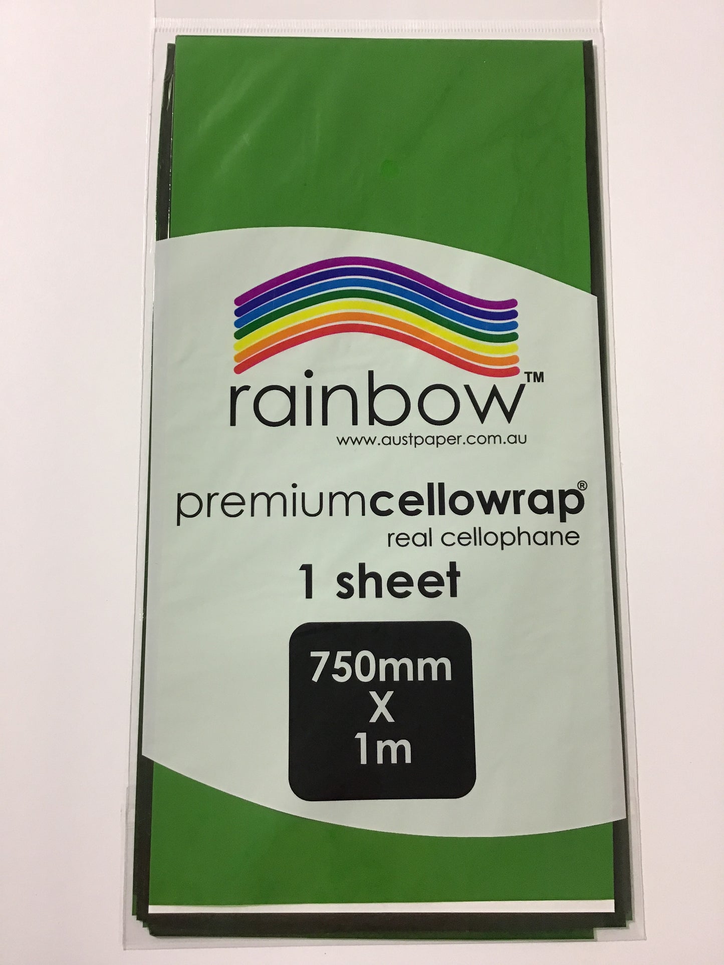 Cellophane - Green - 1 sheet - 750mm x 1m