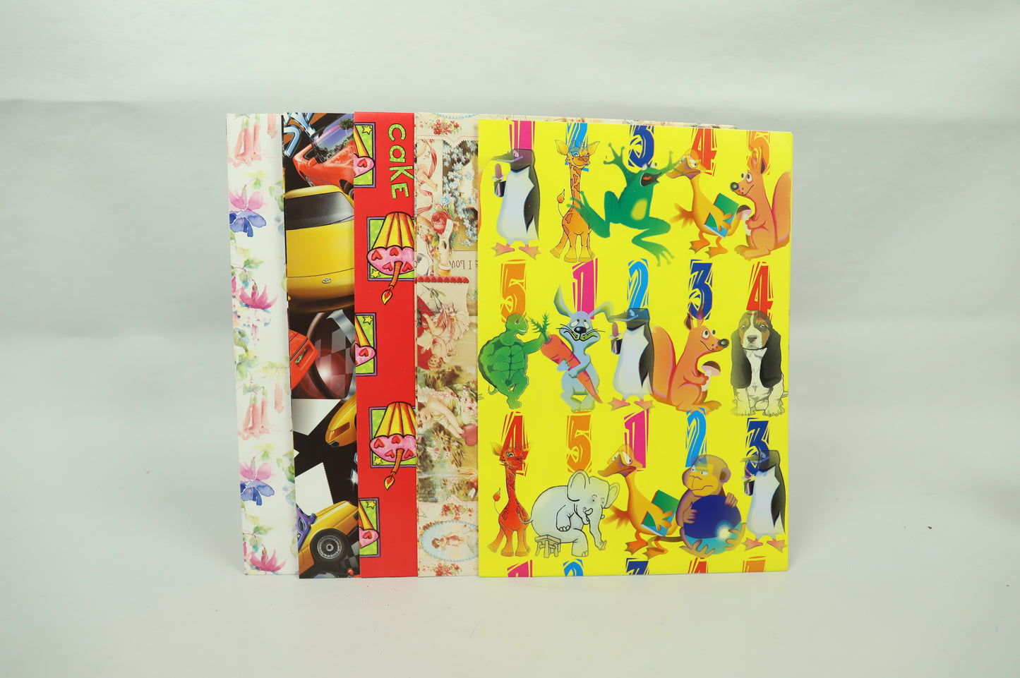 5 x Wrapping Paper 50cm x 70cm - Assorted Designs in picture - Pack #3