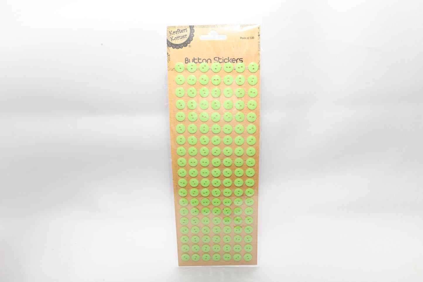 Craft Button Stickers 133 pc - Green