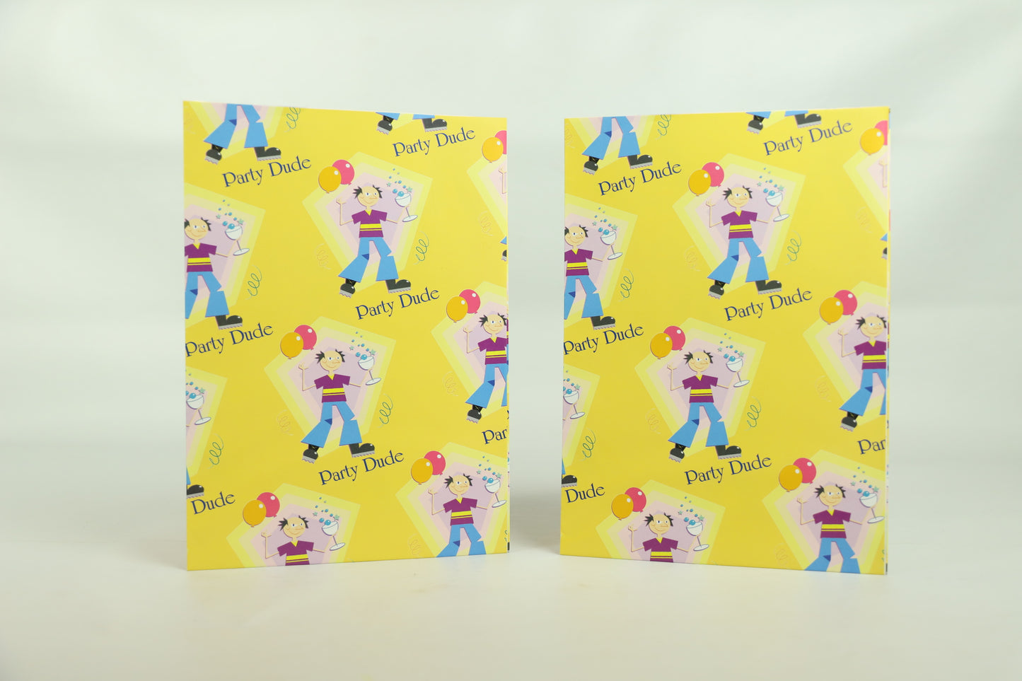 Wrapping Paper Sheets 2 x Party Dude Theme 70cm x 50cm