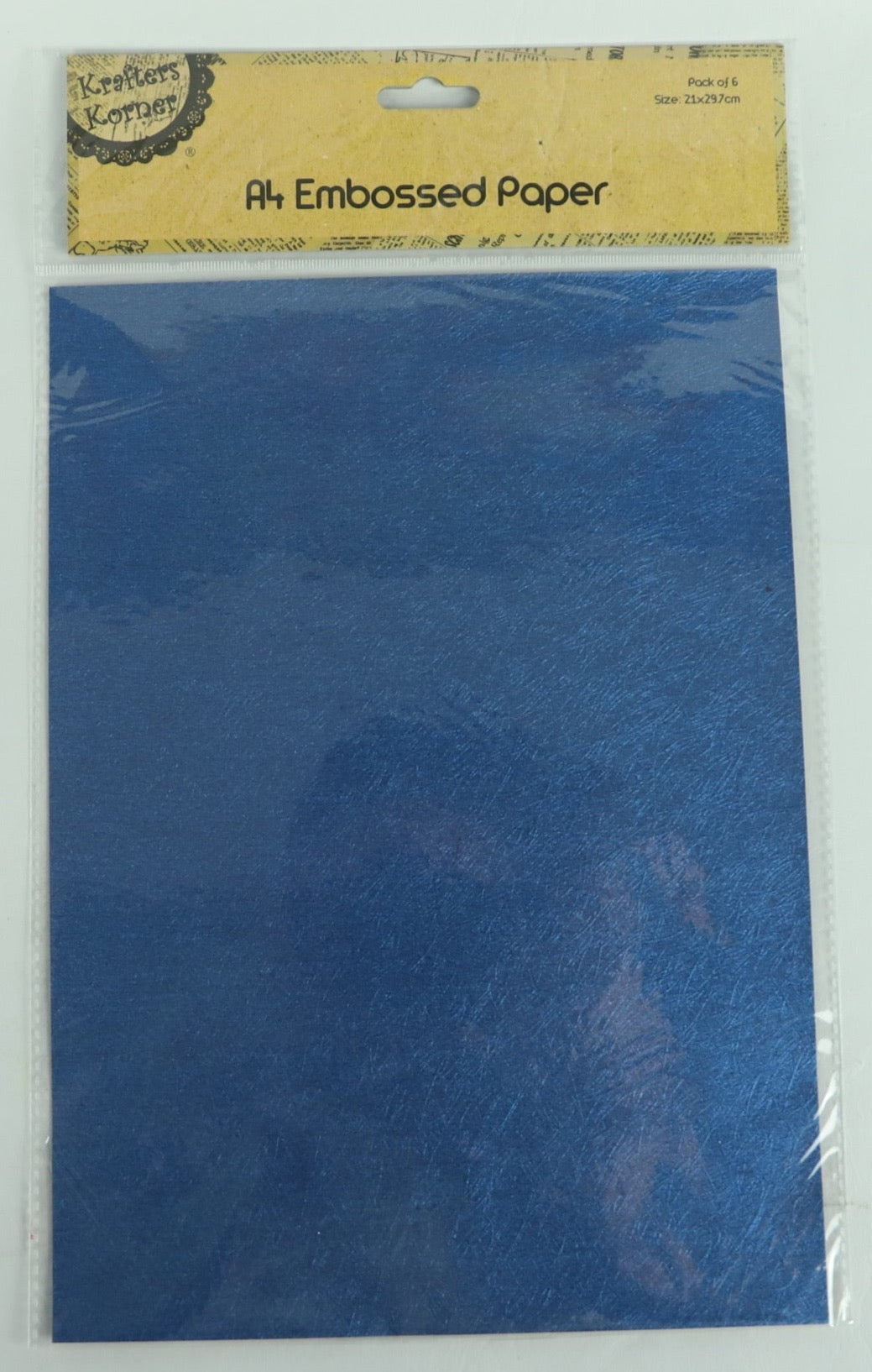 A4 Embossed Paper - Blue - Pack of 6