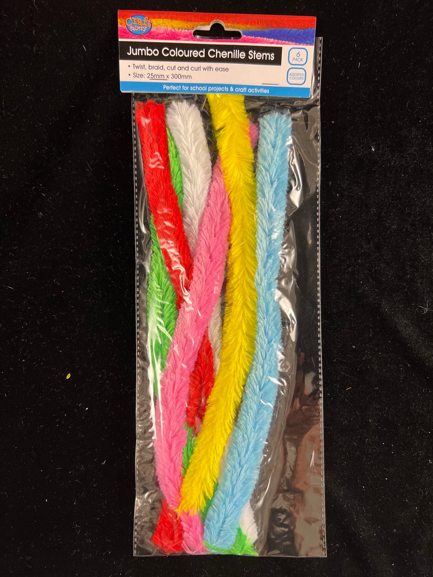 Pipe Cleaners Jumbo - Assorted Colours - Pack of 6 - 30cm